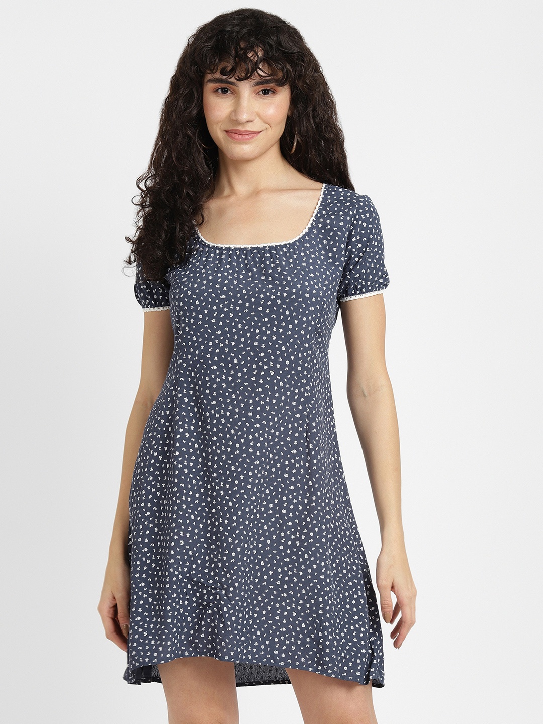 

ALCOTT Floral Print A-Line Midi Dress, Blue