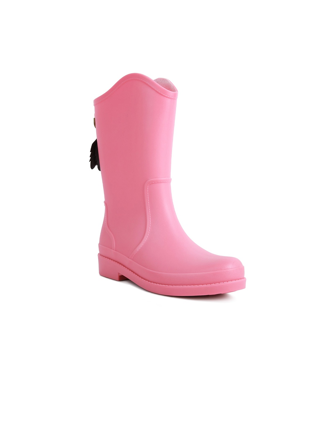 

London Rag Women High Top Block Heels Rain Boots, Pink
