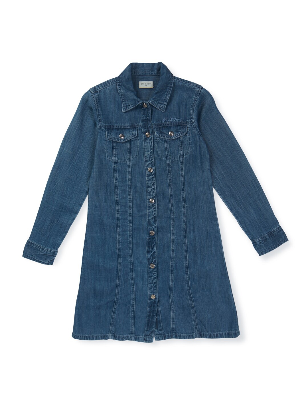 

Gini and Jony Girls Denim Shirt Dress, Navy blue