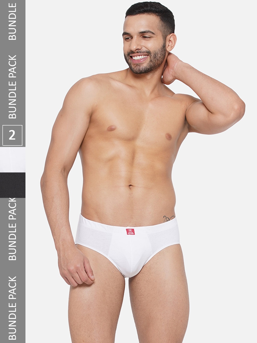 

SWISS MILITARY Men Pack of 2 Cotton Briefs, White