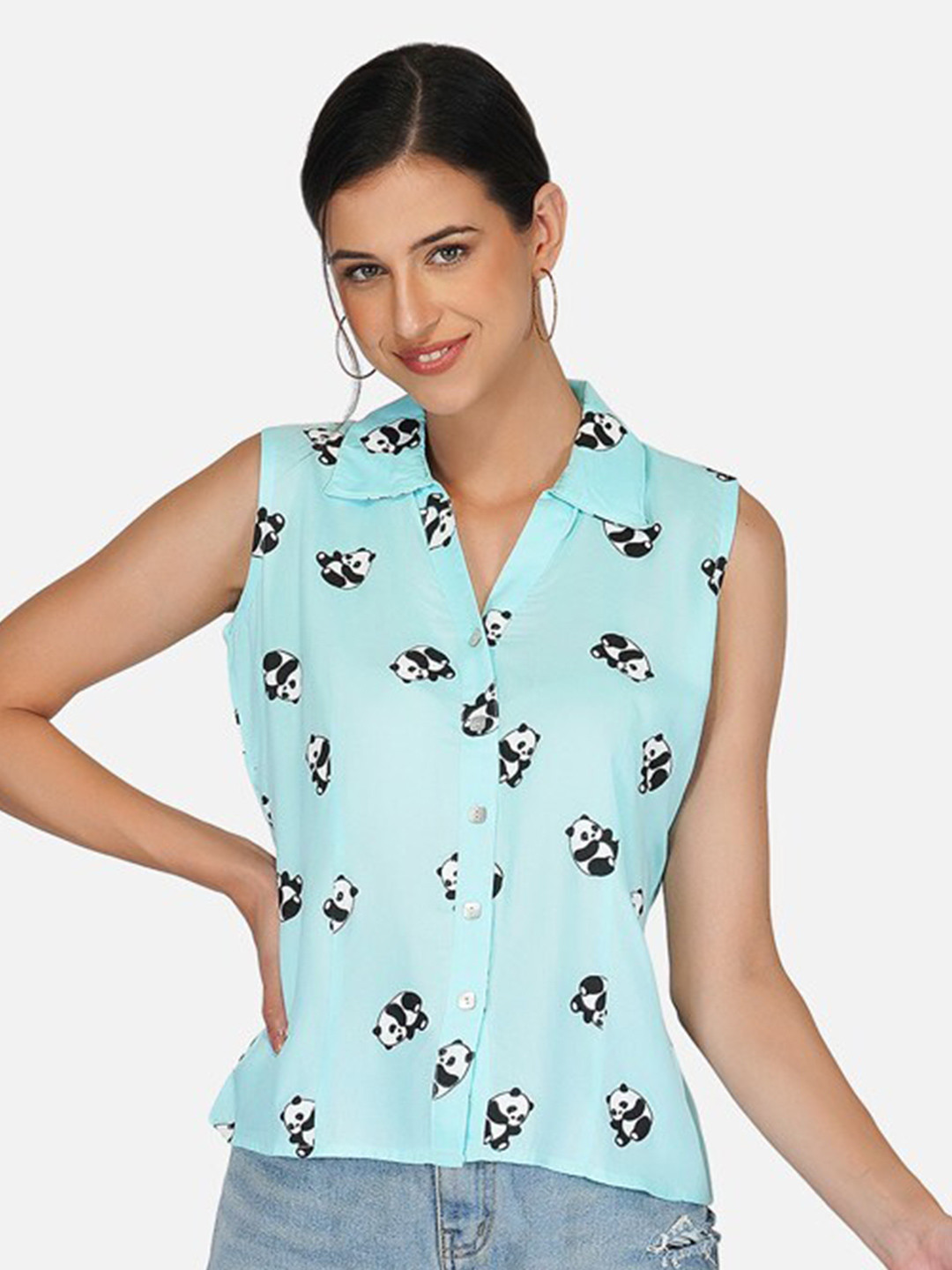 

KALINI Conversational Printed Casual Shirt, Blue