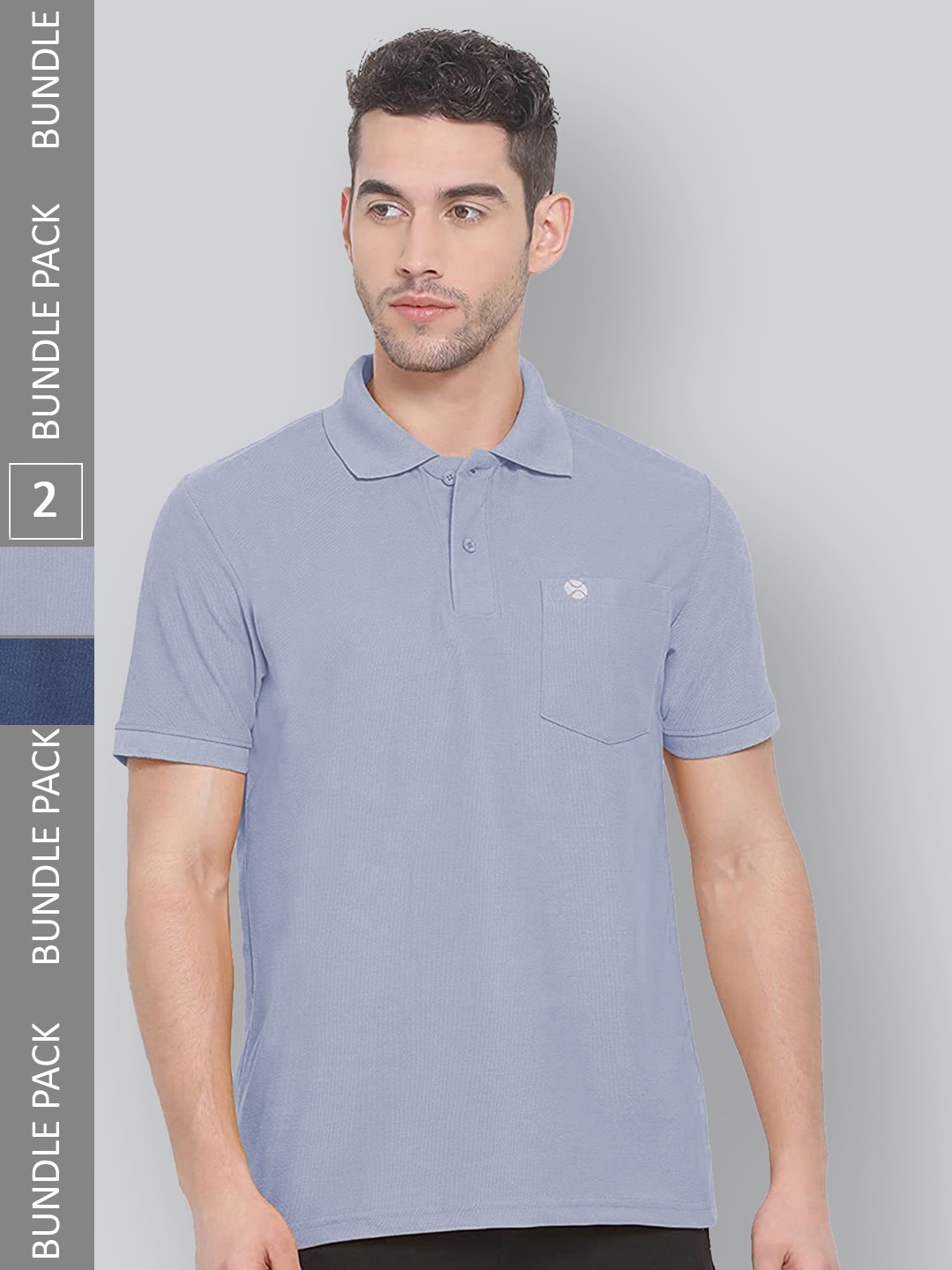

LUX NITRO Pack Of 2 Polo Collar Anti Odour Sports T-shirt, Grey