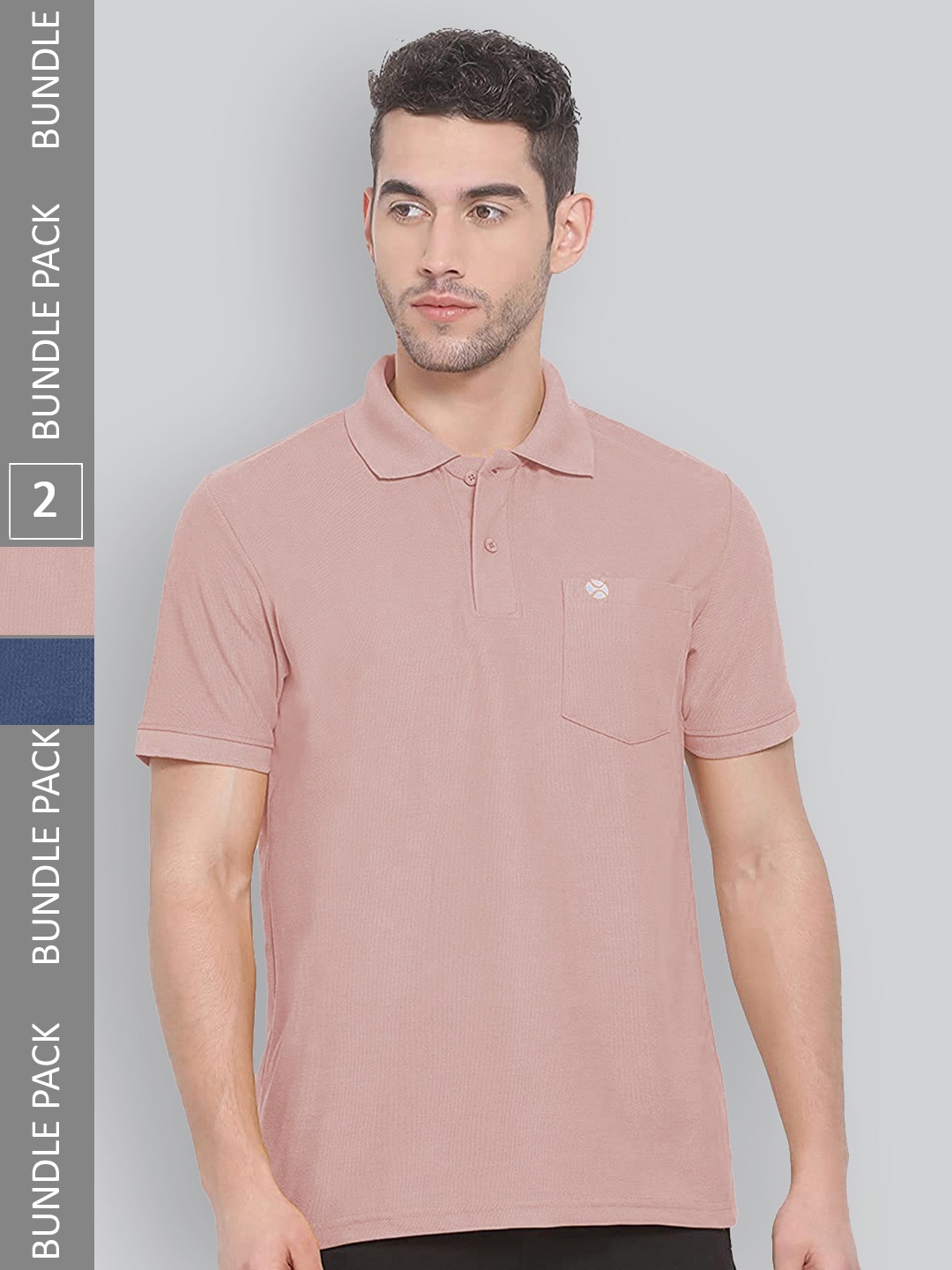 

LUX NITRO Pack Of 2 Anti Odour Polo Collar T-Shirt, Beige