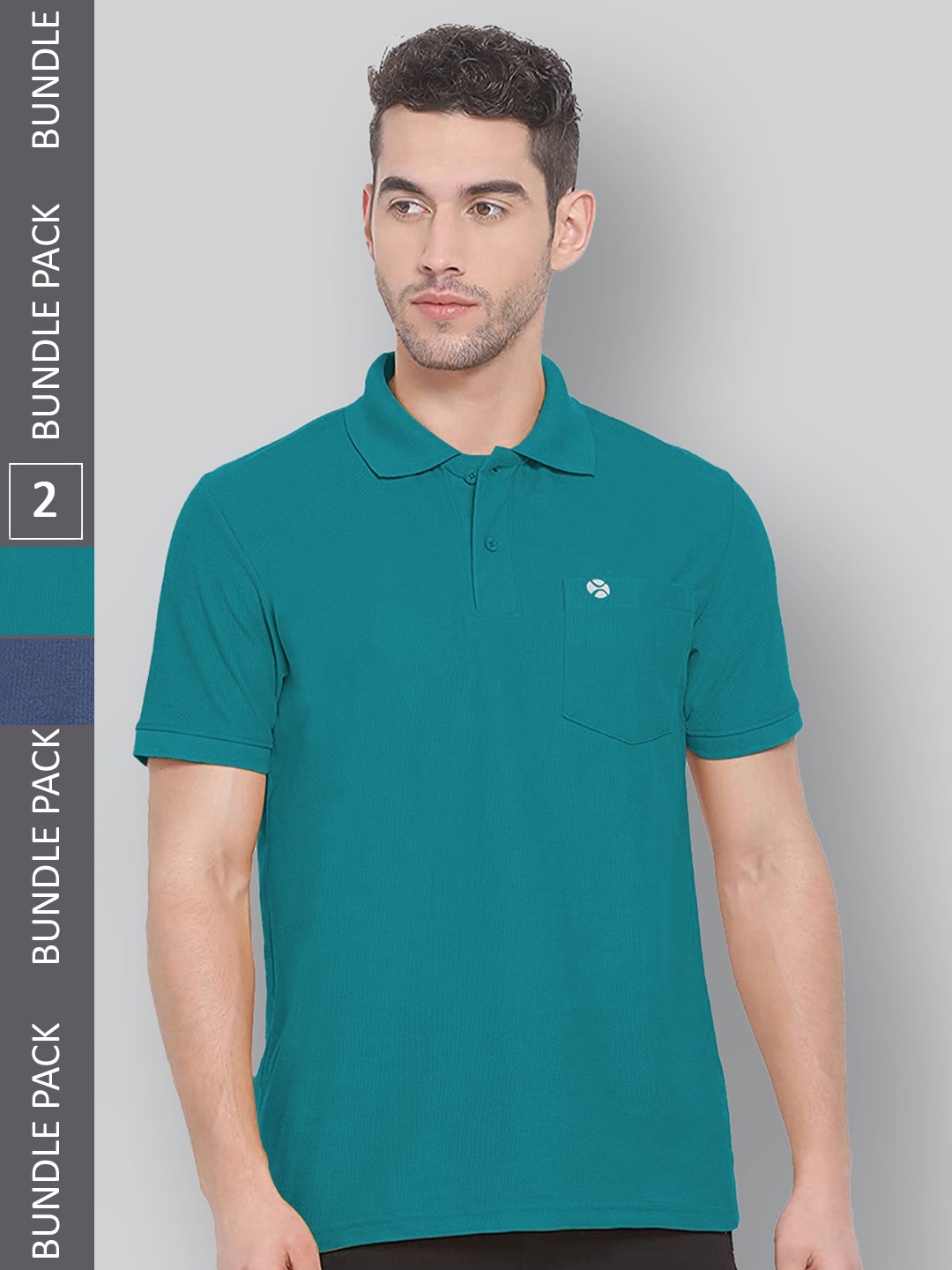 

LUX NITRO Pack Of 2 Anti Odour Polo Collar T-Shirt, Green