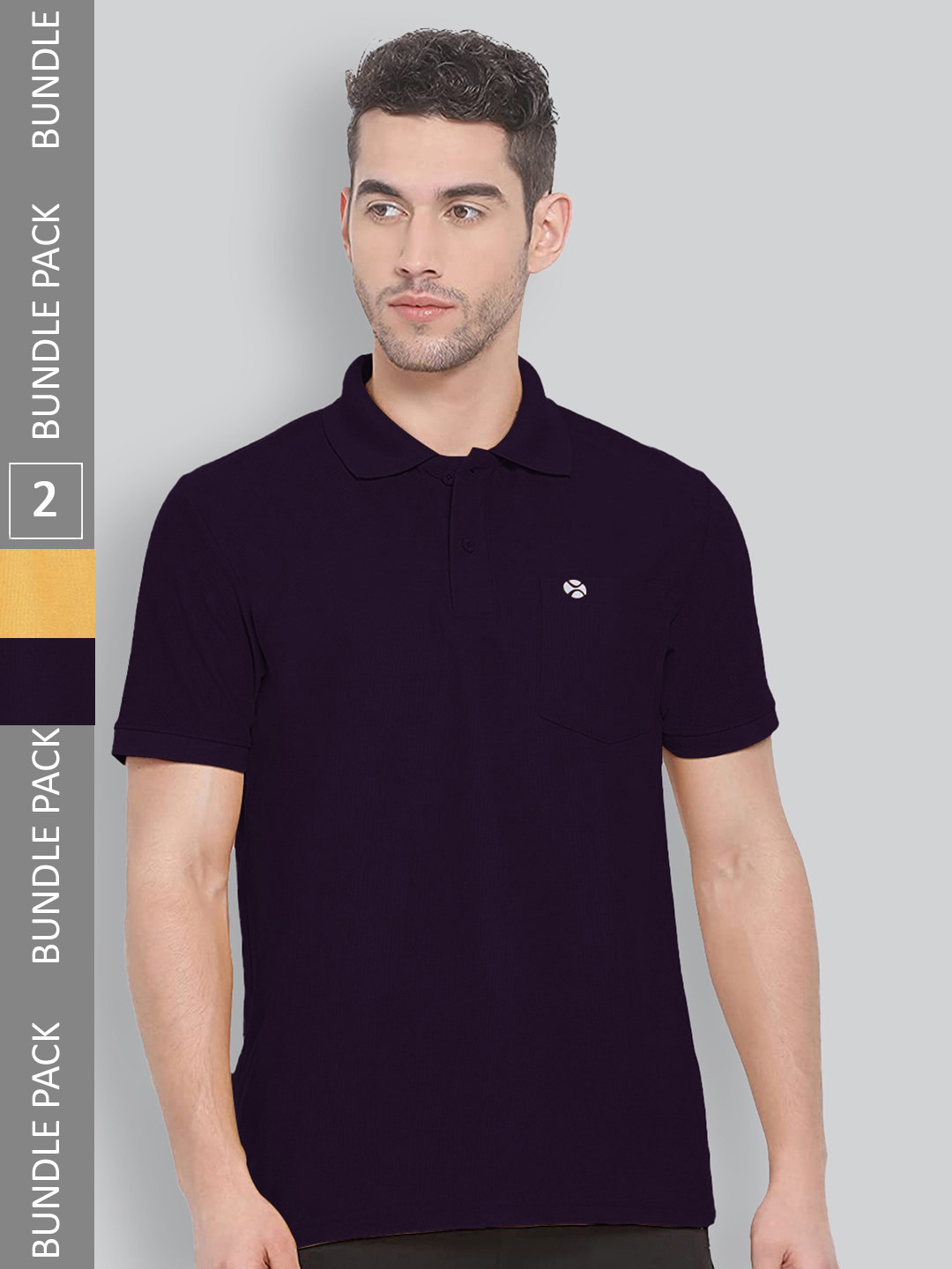

LUX NITRO Pack Of 2 Anti Odour Polo Collar T-Shirt, Black