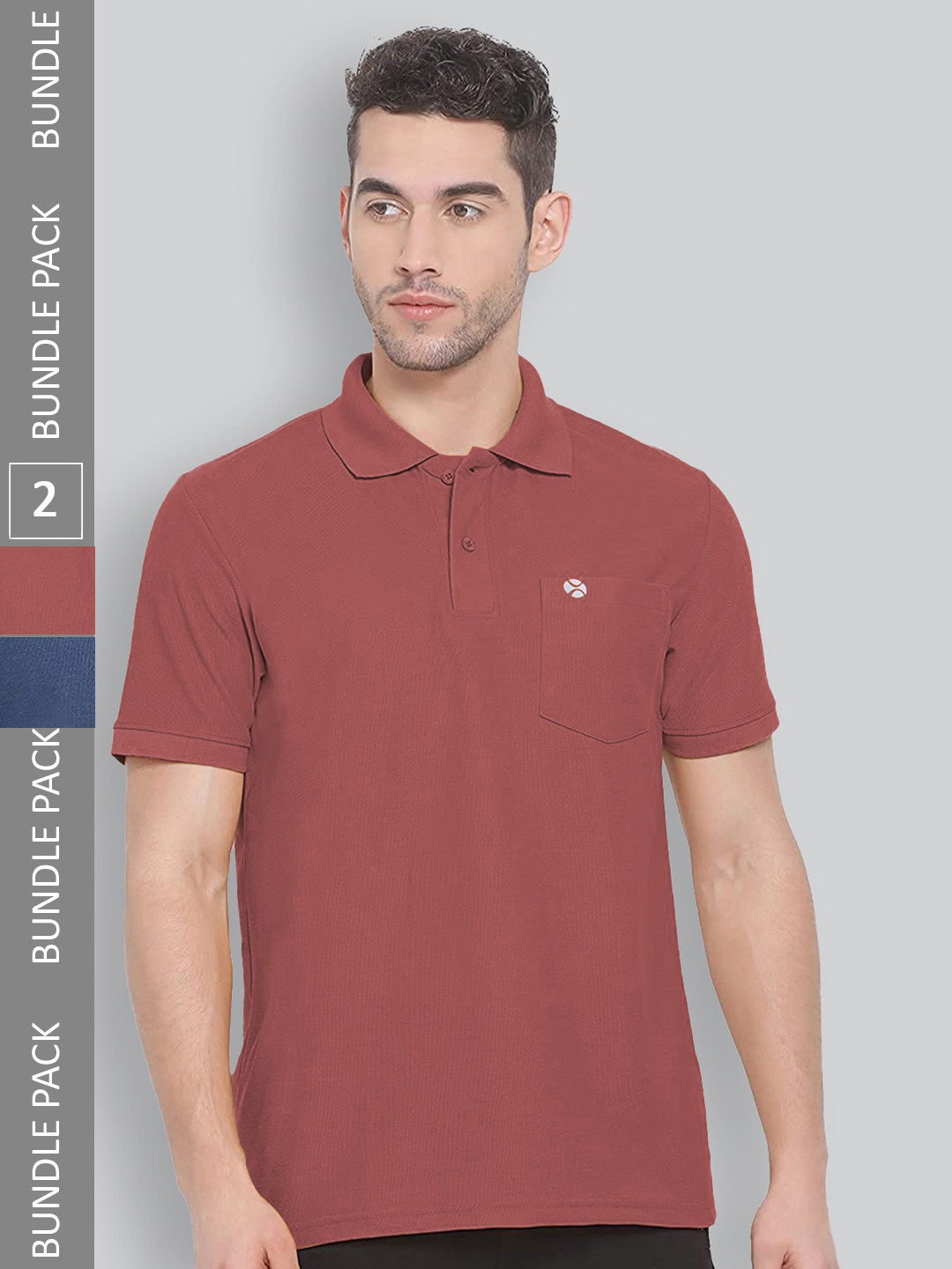 

LUX NITRO Pack Of 2 Polo Collar Anti Odour Casual T-shirts, Brown