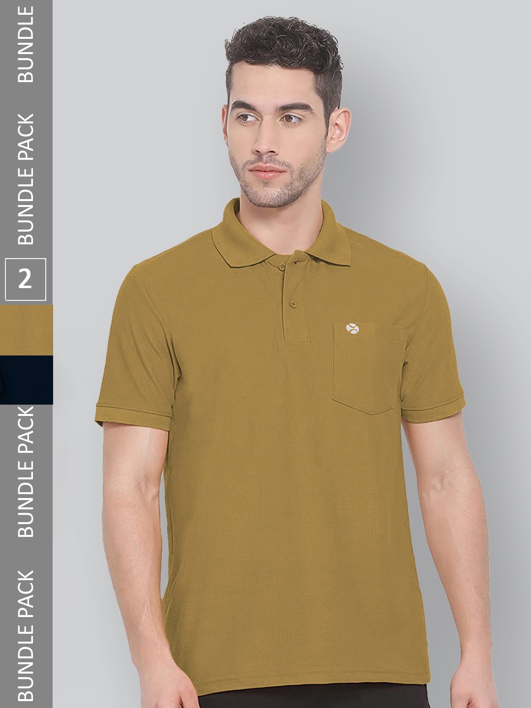 

LUX NITRO Pack Of 2 Polo Collar Anti Odour Sports T-shirt, Olive