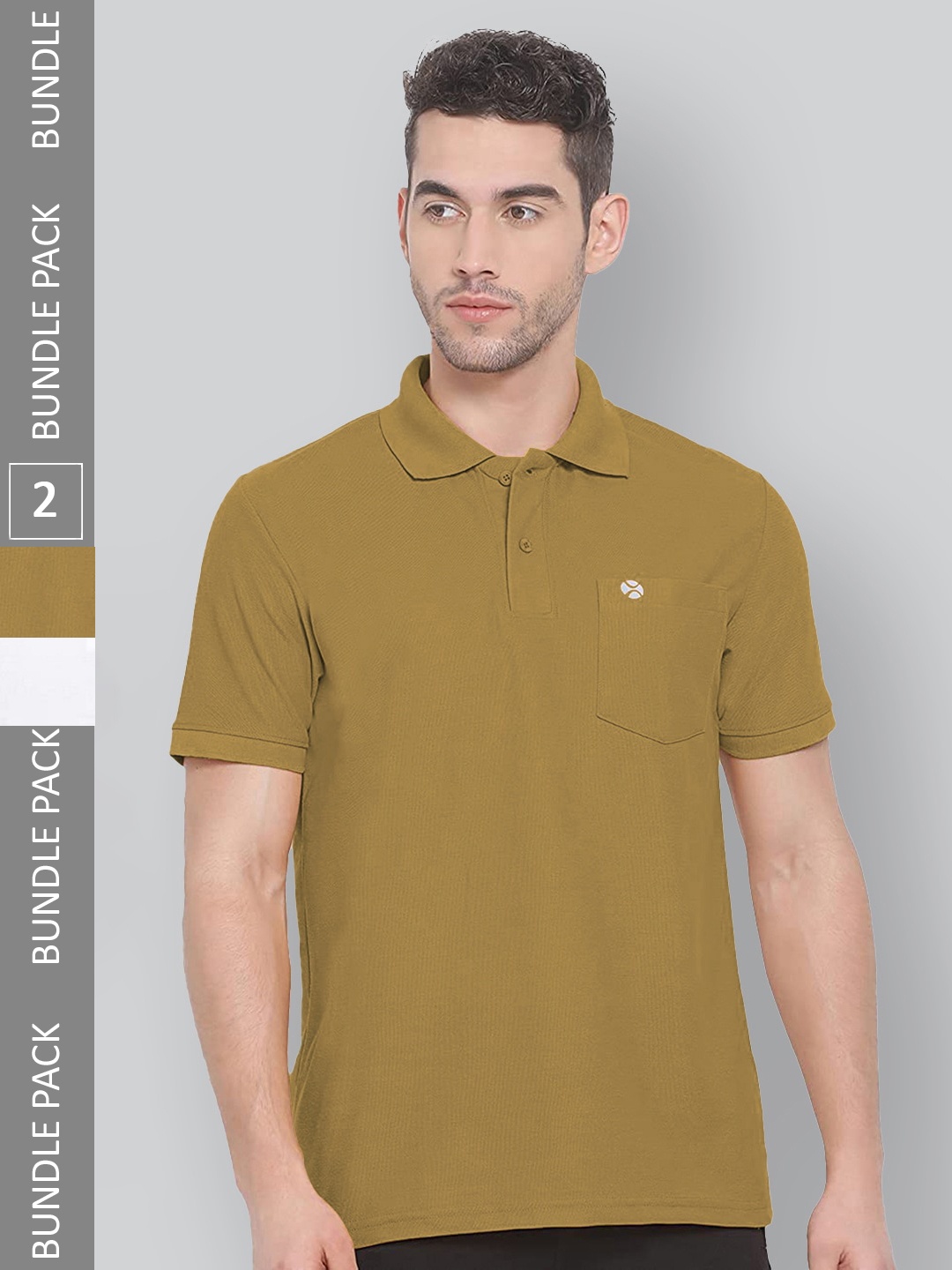 

LUX NITRO Pack Of 2 Polo Collar Anti Odour Sports T-shirt, Olive