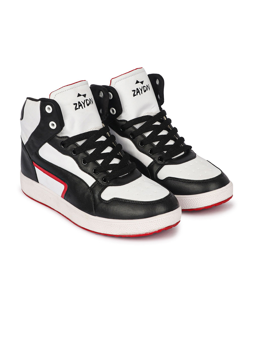 

ZAYDN Men Colourblocked Memory Foam Water Repellent Upper Mid-Top Sneakers, White
