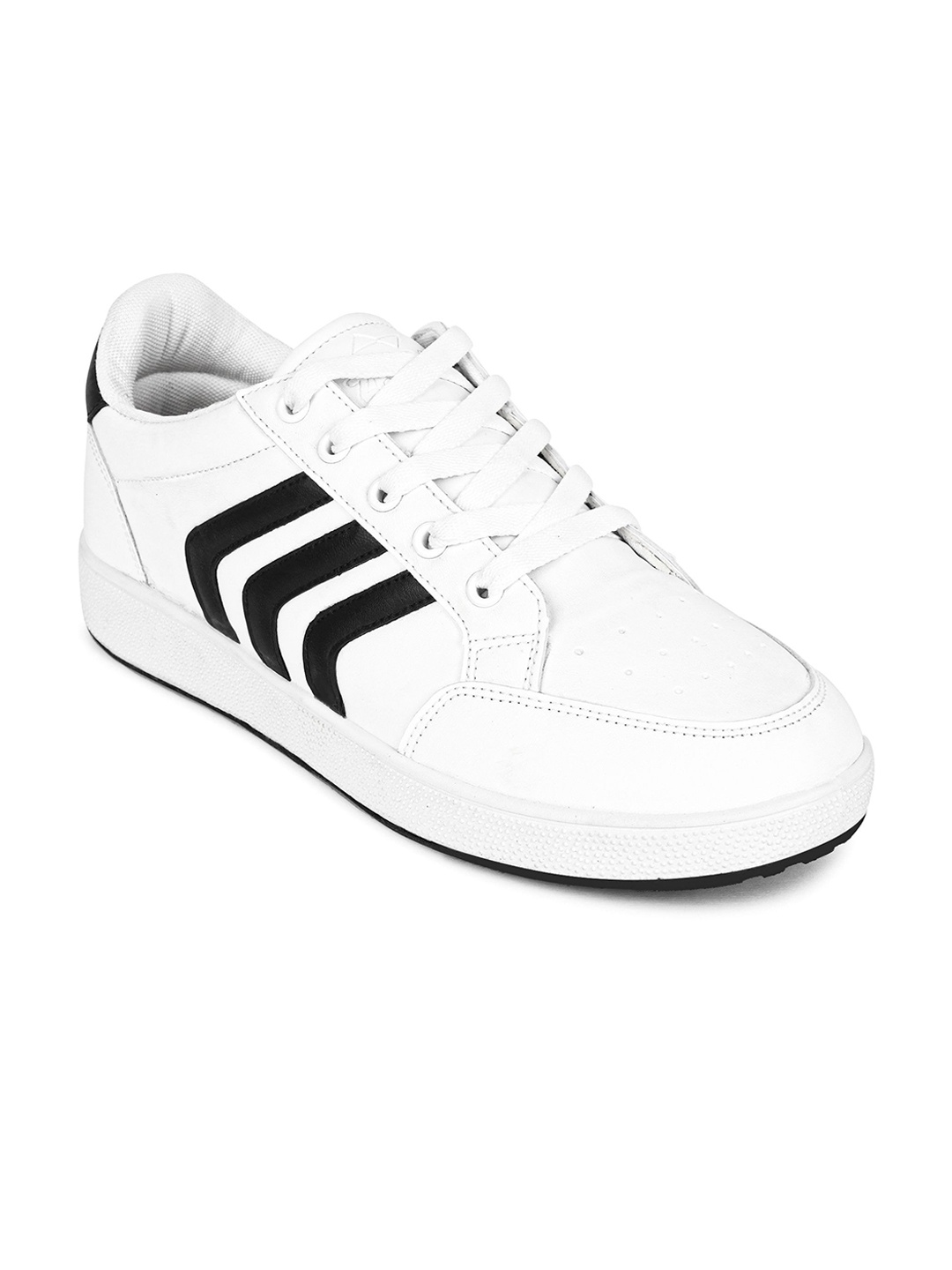 

ZAYDN Men Striped Memory Foam Water Repellent Upper Mid-Top Sneakers, White