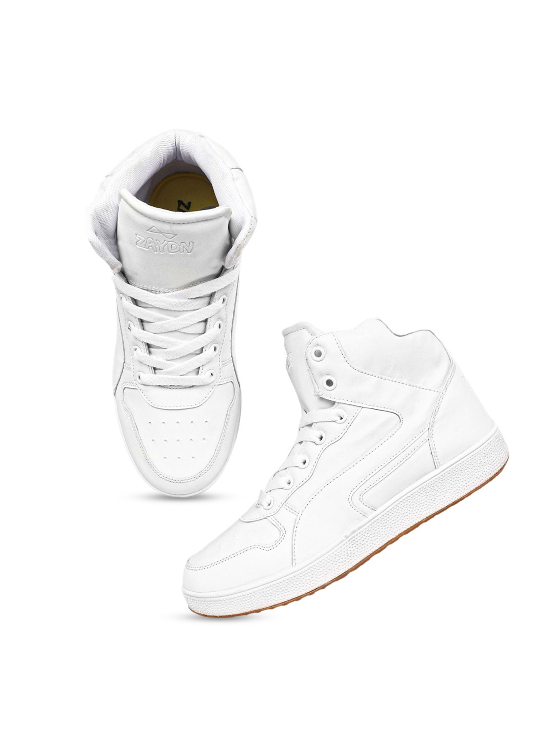 

ZAYDN Men Memory Foam Water Repellent Upper Mid-Top Sneakers, White