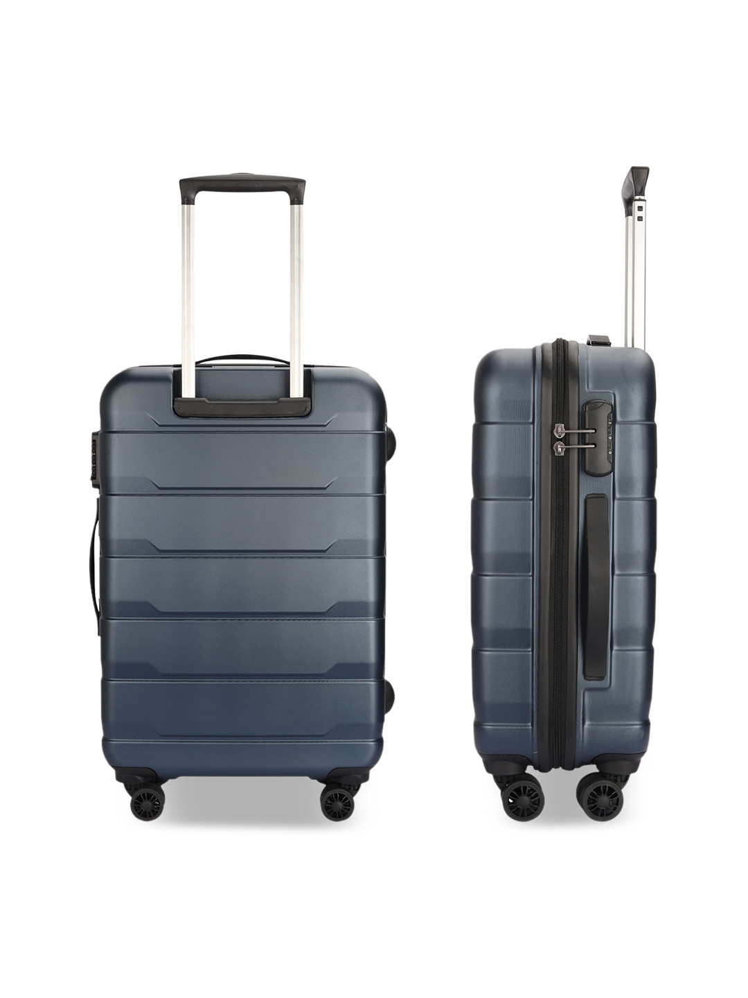 

THE CLOWNFISH Jeffrey Textured Hard-Sided Medium Trolley Bag, Blue