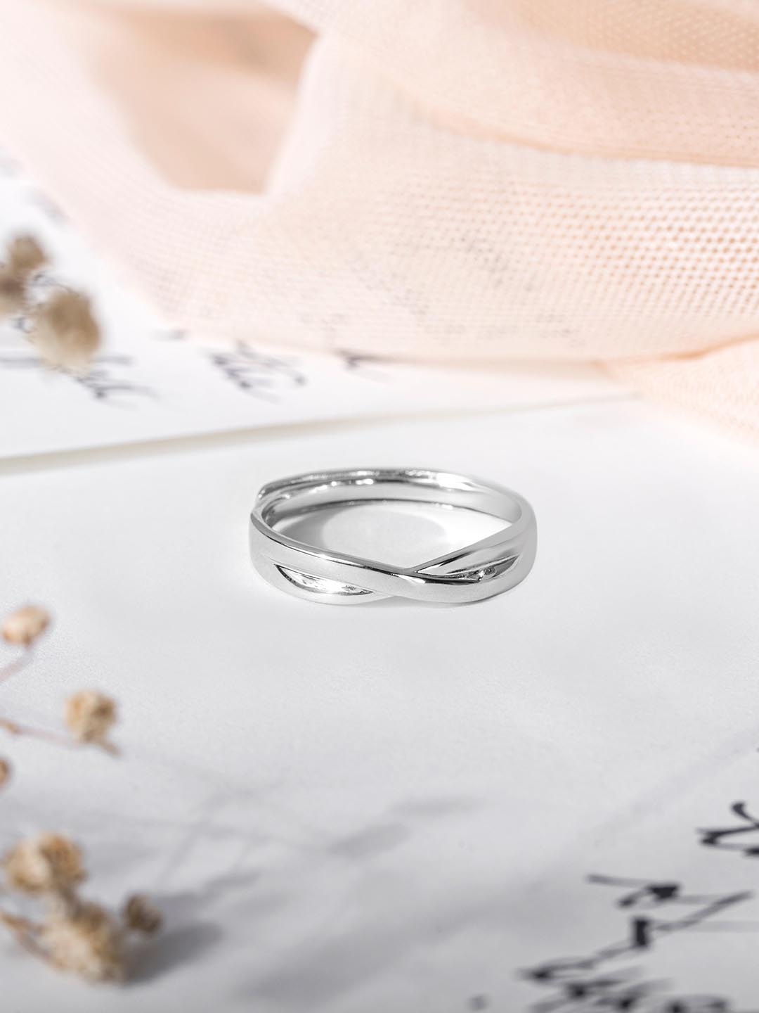 

Zavya Men 925 Pure Silver Rhodium-Plated Finger Ring