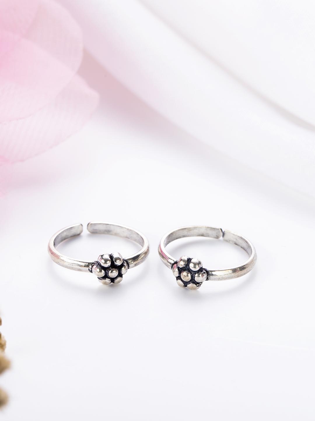 

Zavya Women Set of 2 Rhodium-Plated Sterling Silver Toe Rings