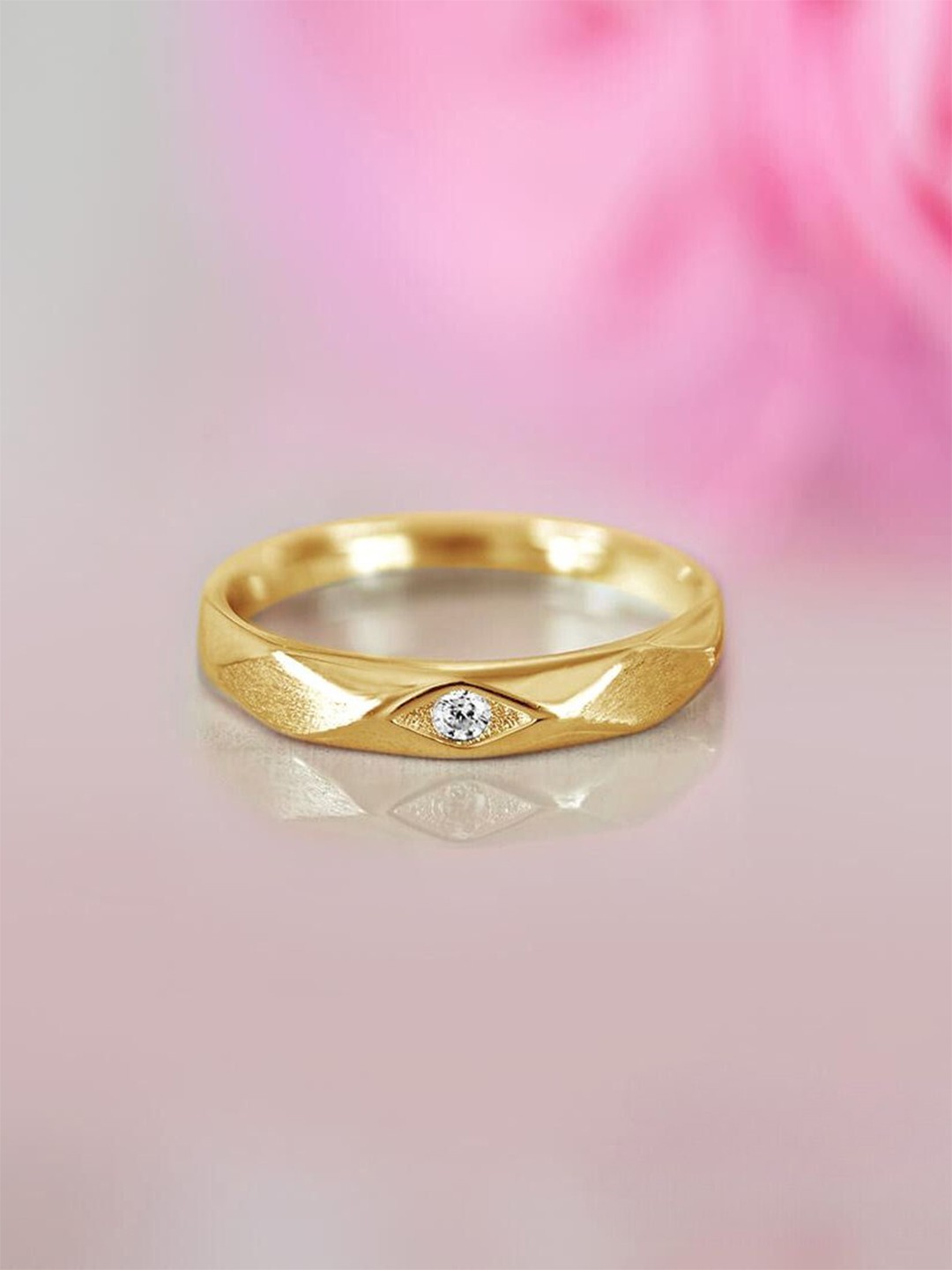 

Zavya Men 925 Sterling Silver CZ Gold-Plated Finger Ring