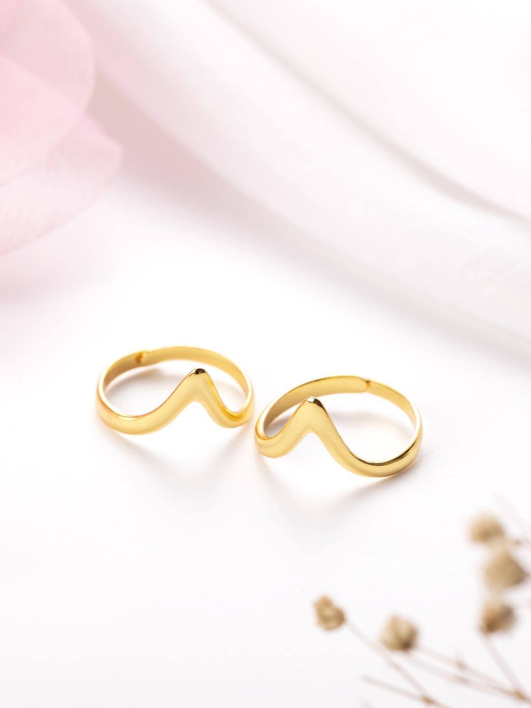 

Zavya Women Set of 2 Gold-Plated Sterling Silver Toe Rings