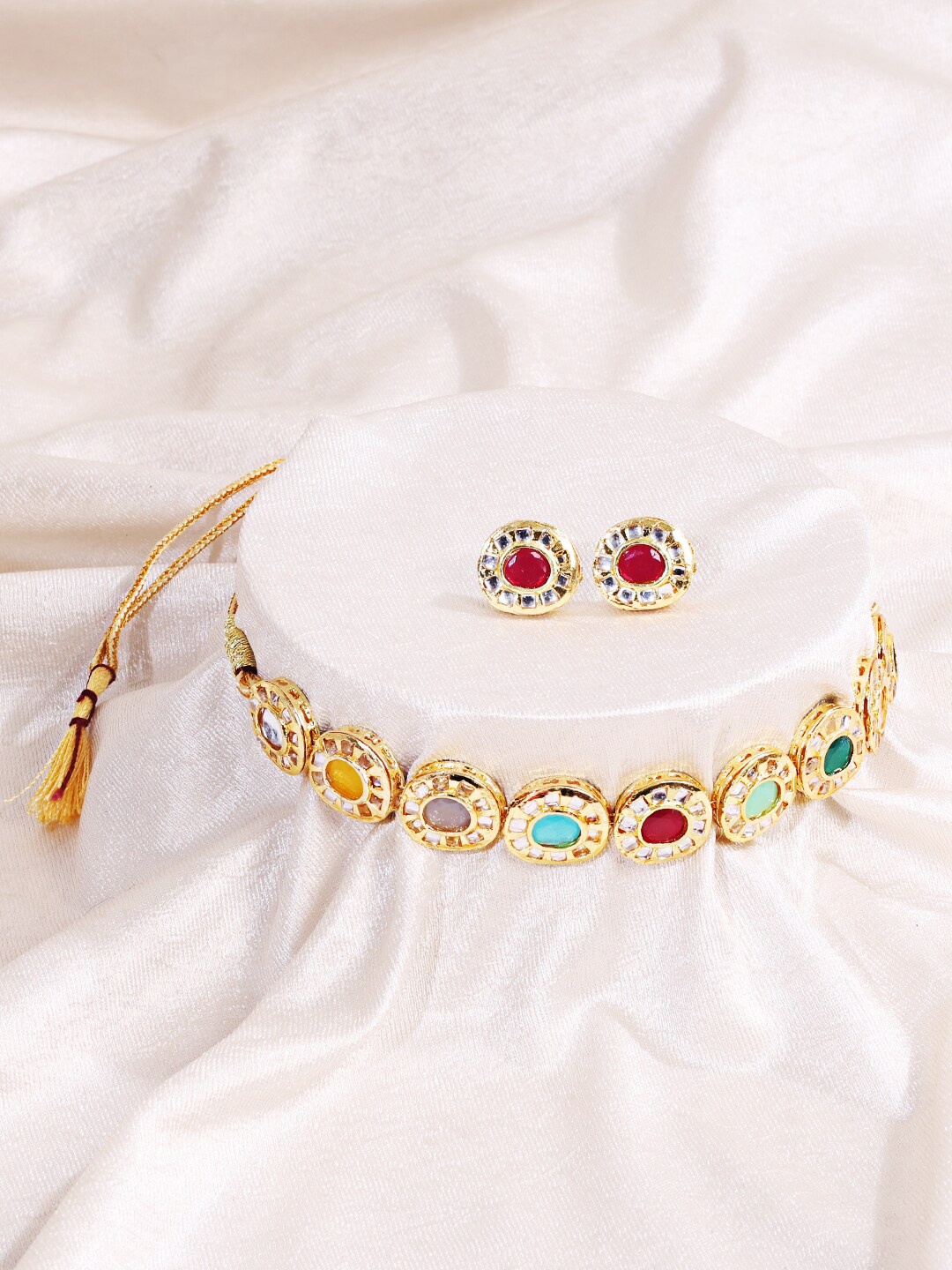 

ABDESIGNS Gold-Plated Necklace With Earrings