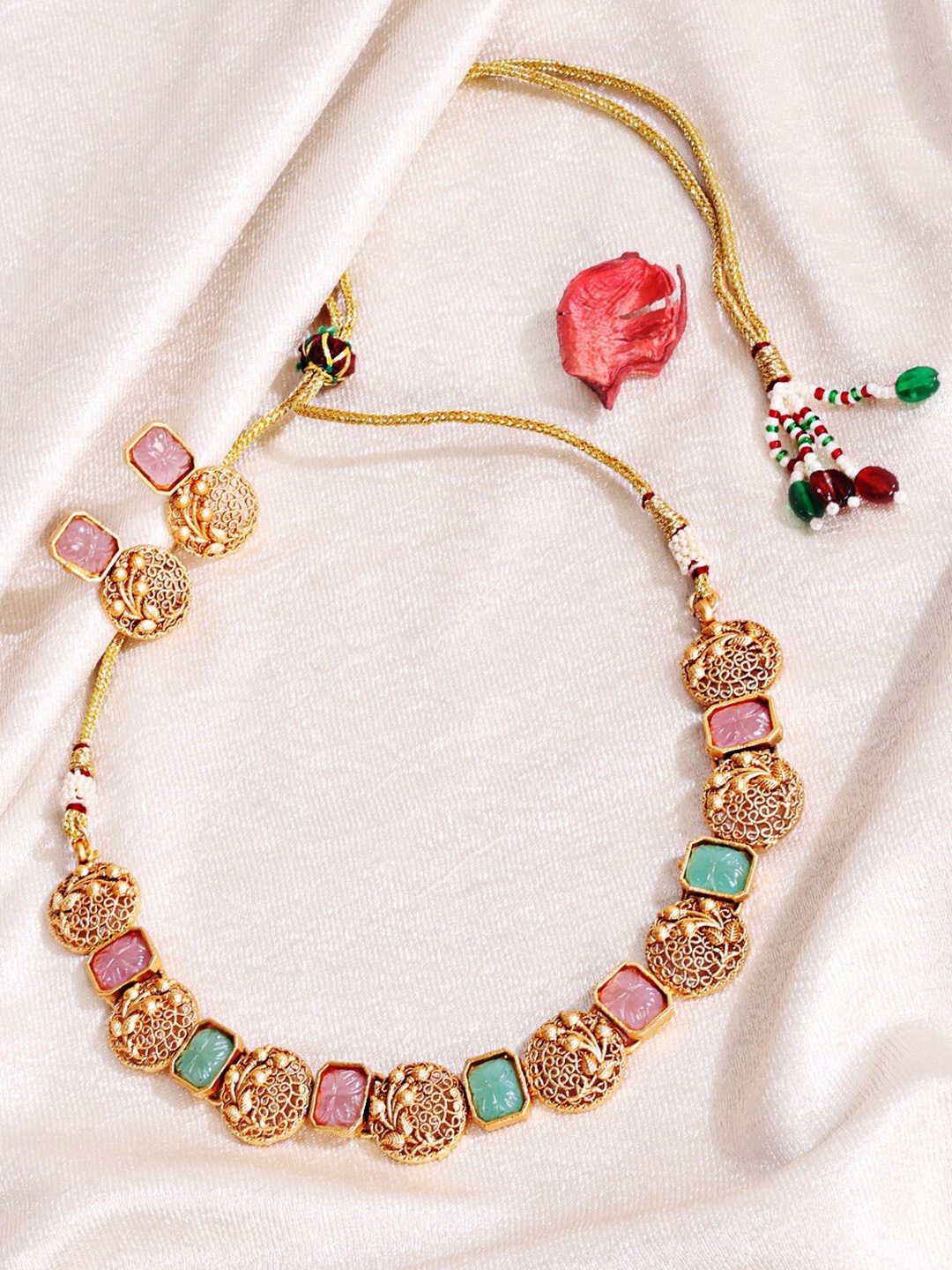 

ABDESIGNS Gold Plated Kemp Stone Necklace & Earrings Set