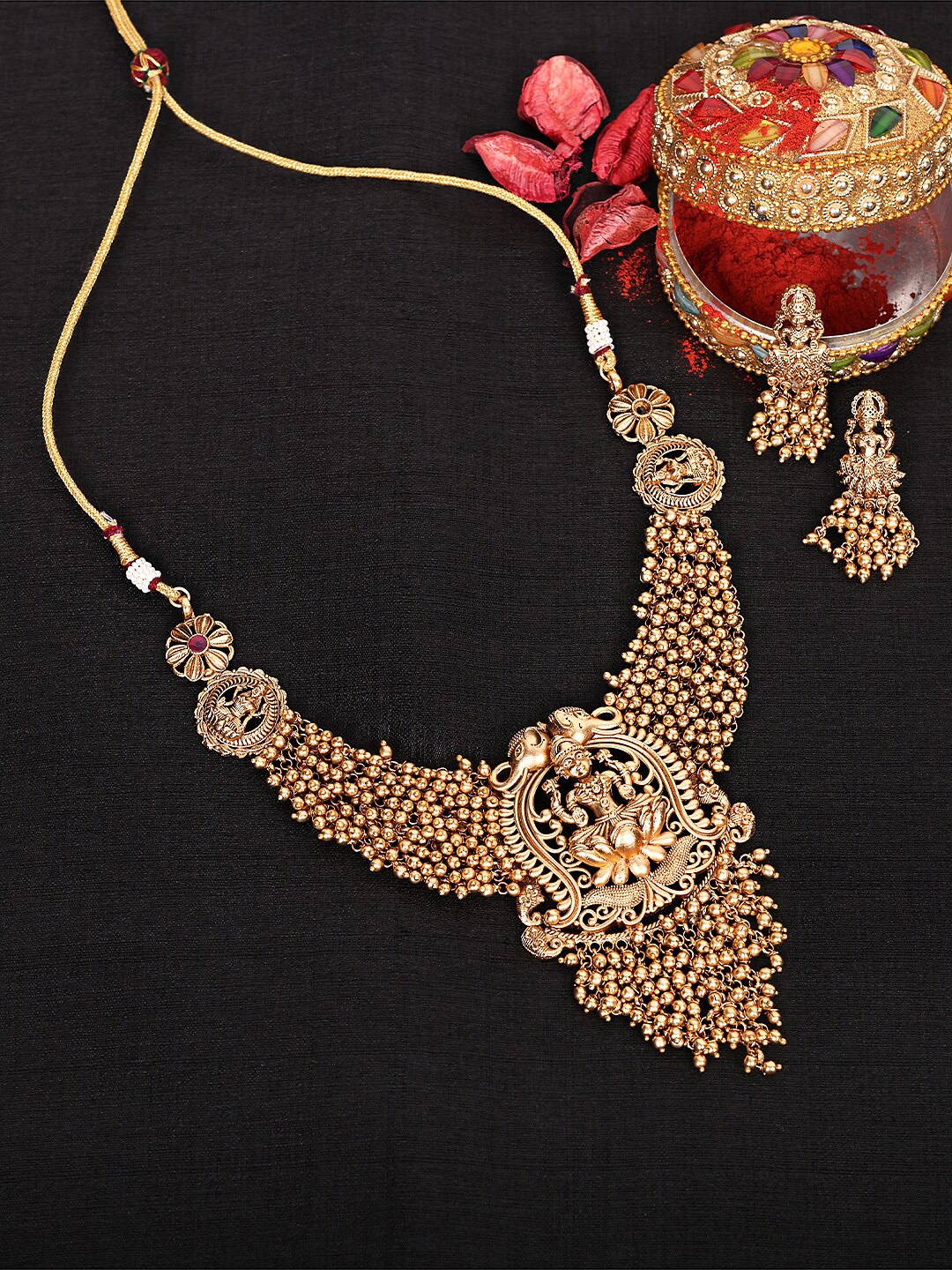 

ABDESIGNS Gold Plated Kemp Stone Necklace & Earrings Set
