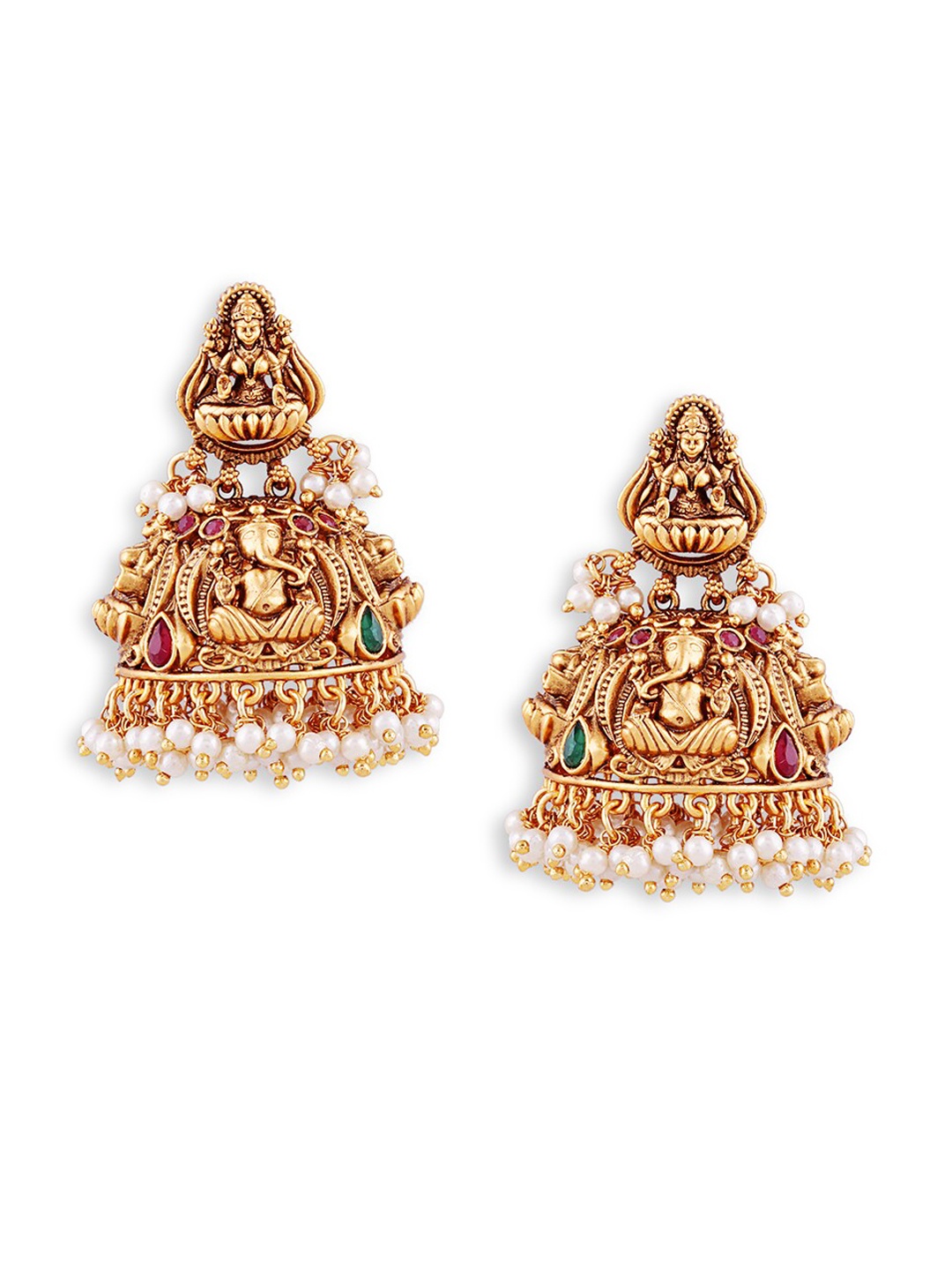 

ABDESIGNS Gold-Plated Dome Shaped Jhumkas Earrings