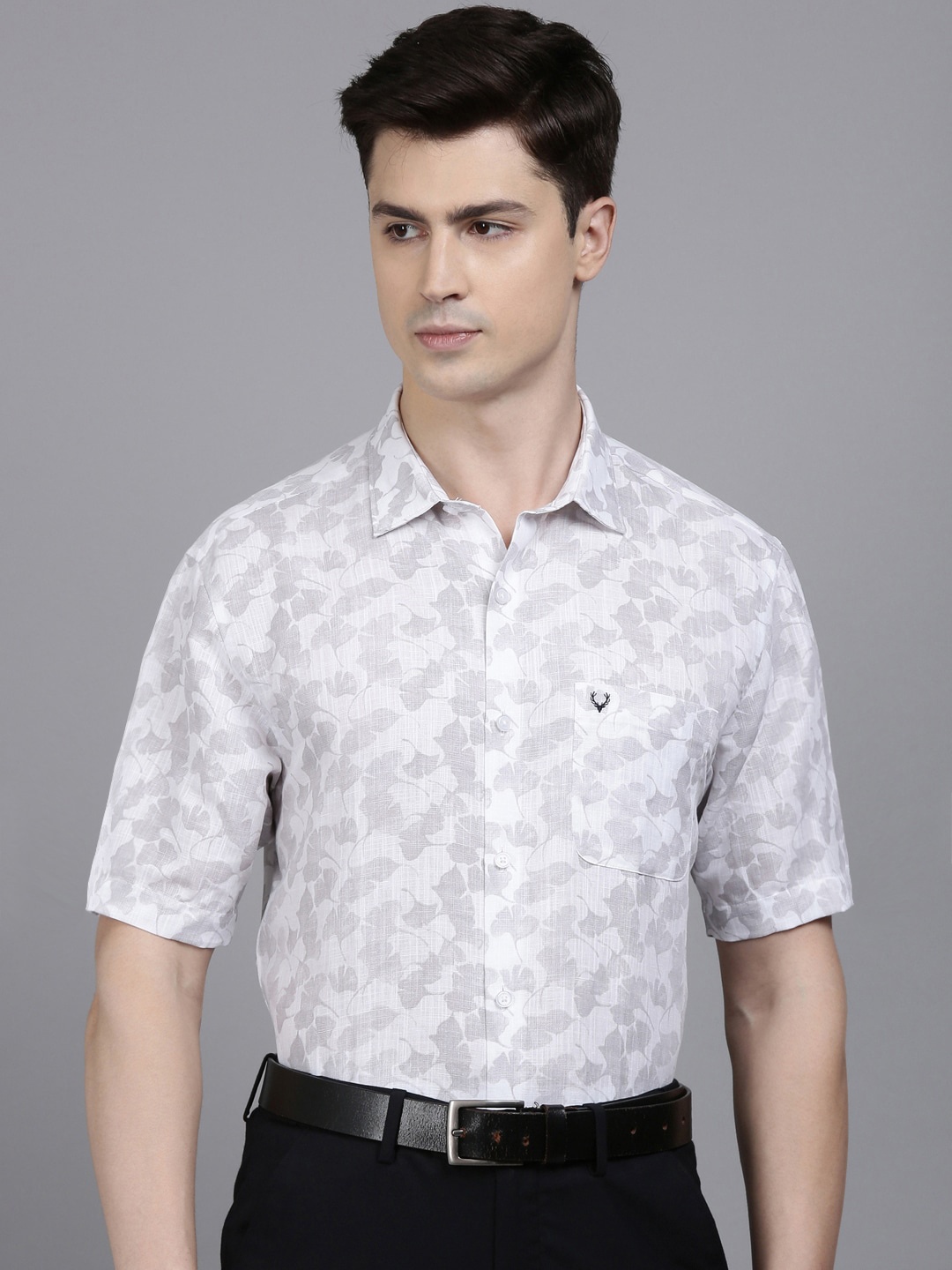 

Allen Solly Printed Slim Fit Opaque Formal Shirt, White