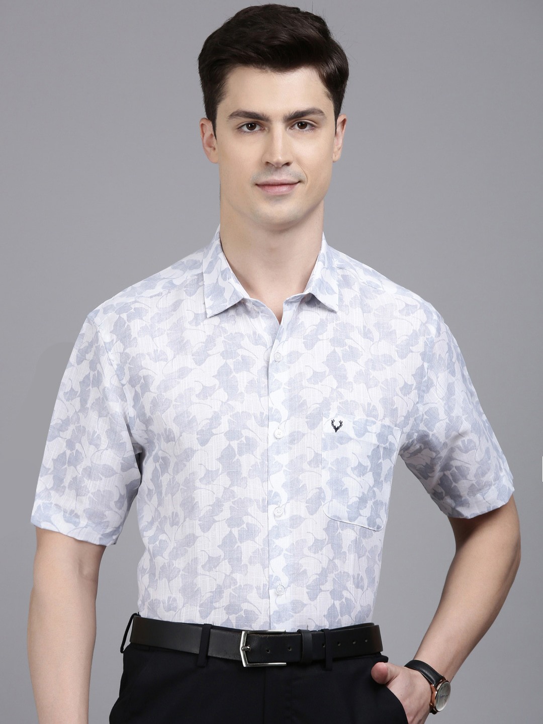 

Allen Solly Printed Slim Fit Floral Opaque Formal Shirt, White