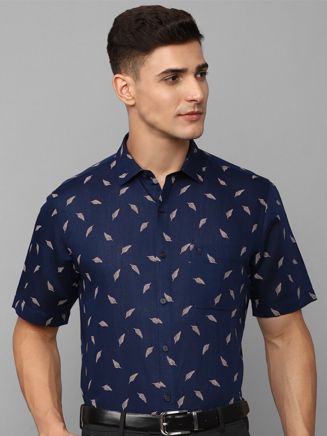 

Allen Solly Printed Opaque Formal Shirt, Navy blue