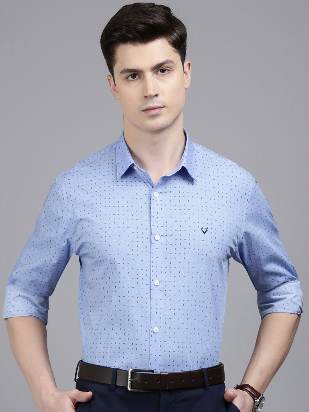 

Allen Solly Micro Ditsy Printed Pure Cotton Formal Shirt, Blue