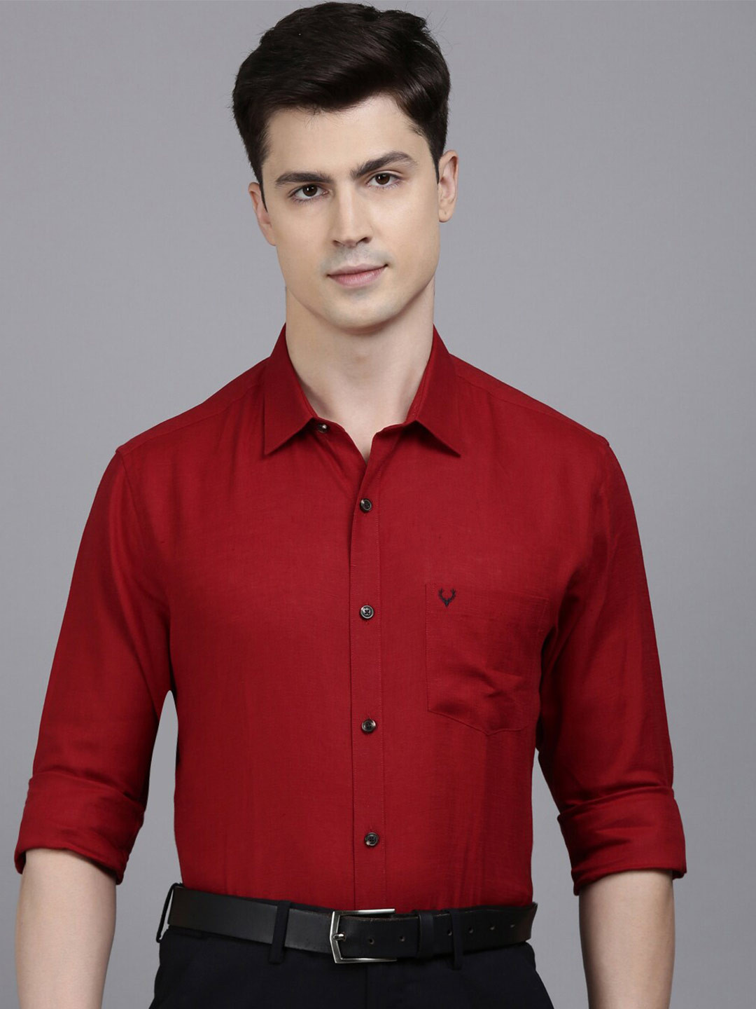 

Allen Solly Spread Collar Pure Cotton Formal Shirt, Maroon