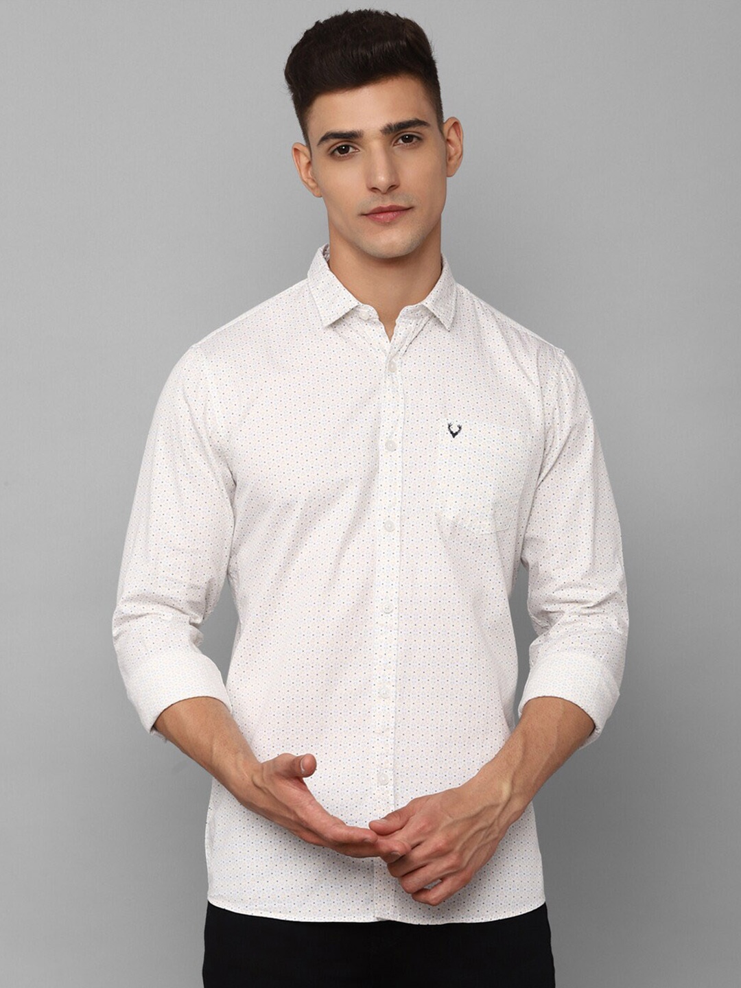 

Allen Solly Sport Micro Ditsy Printed Pure Cotton Casual Shirt, White