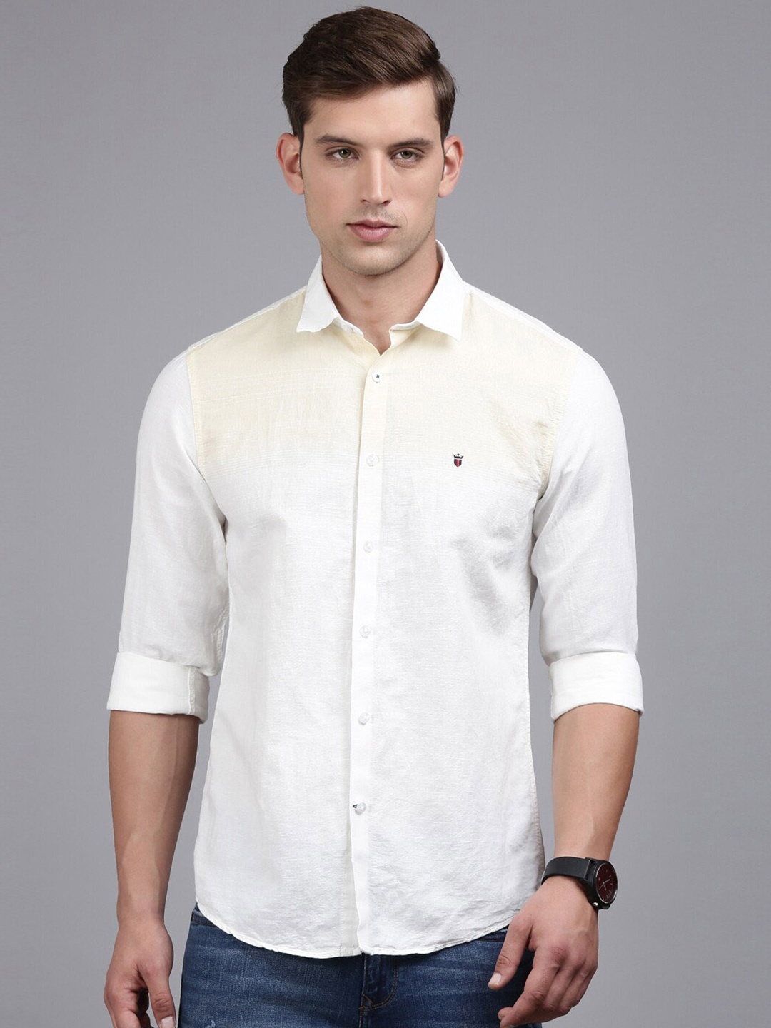 

Louis Philippe Sport Slim Fit Opaque Casual Shirt, Cream