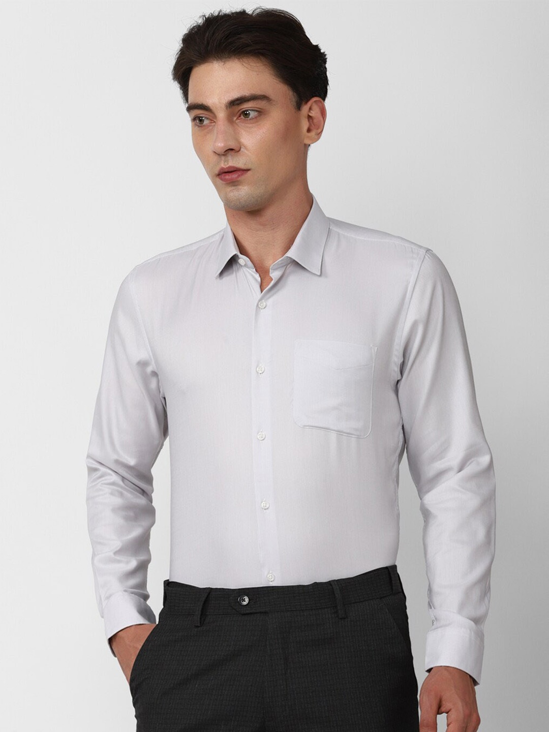 

Peter England Slim Fit Pure Cotton Formal Shirt, Grey