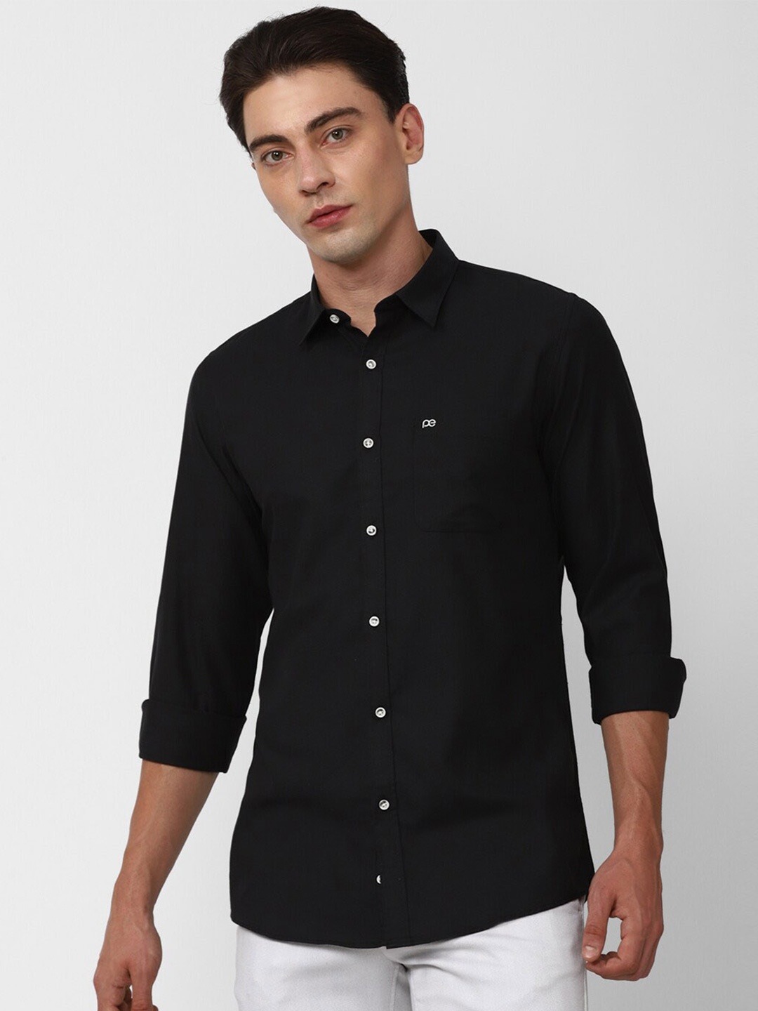 

Peter England Casuals Slim Fit Pure Cotton Casual Shirt, Black