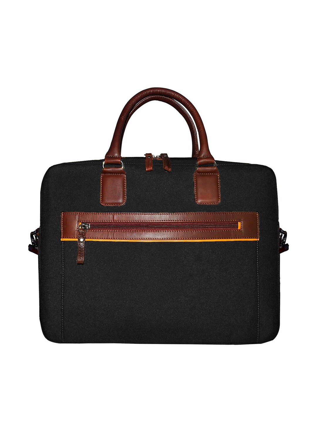 

ABYS Leather & Fabric Water Resistant Laptop Bag, Black