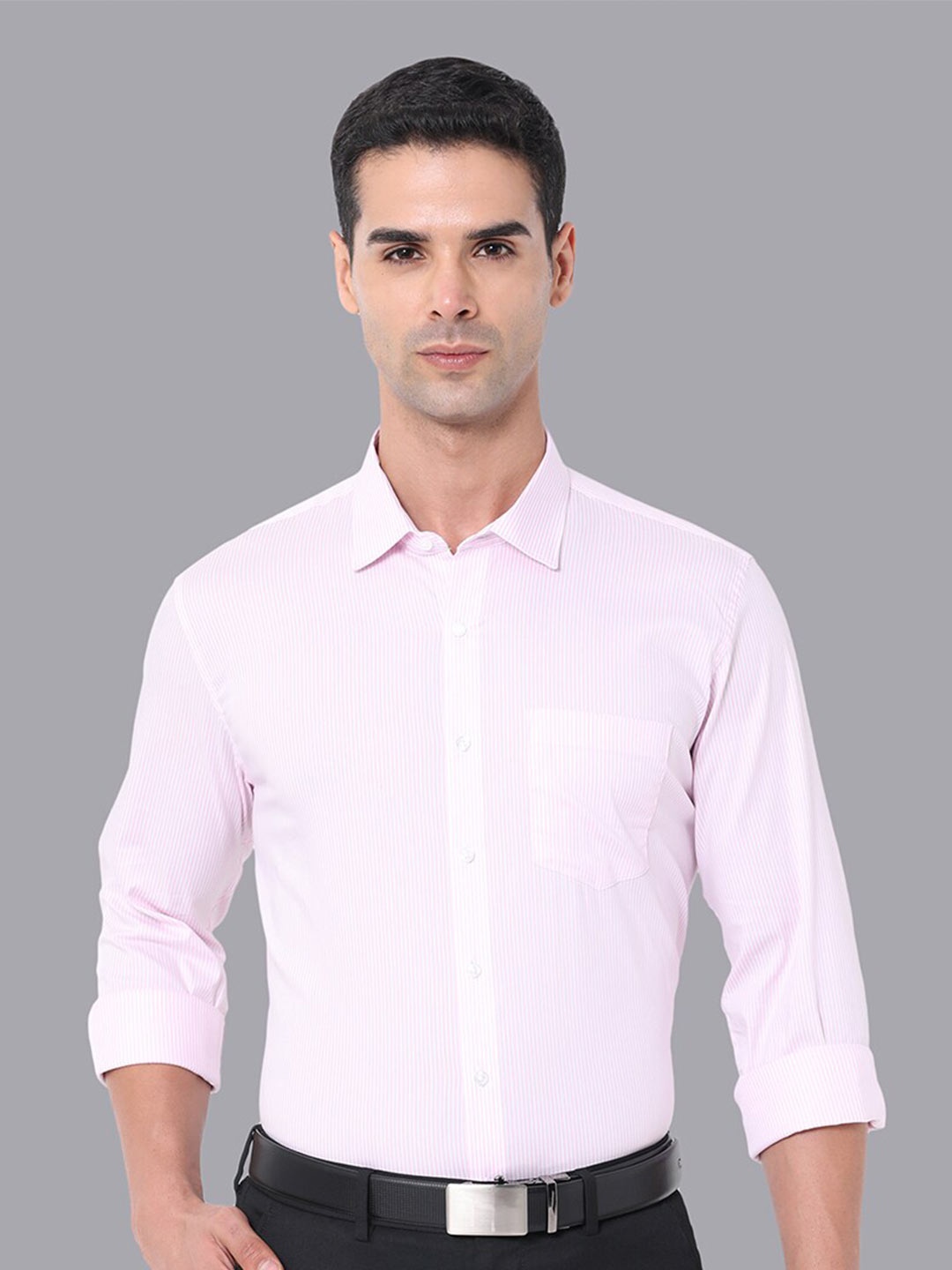 

Van Heusen Vertical Striped Spread Collar Formal Shirt, Pink