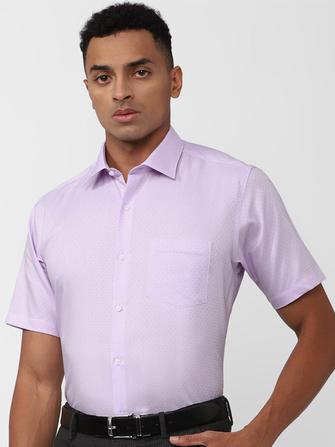 

Van Heusen Micro Ditsy Printed Pure Cotton Formal Shirt, Purple