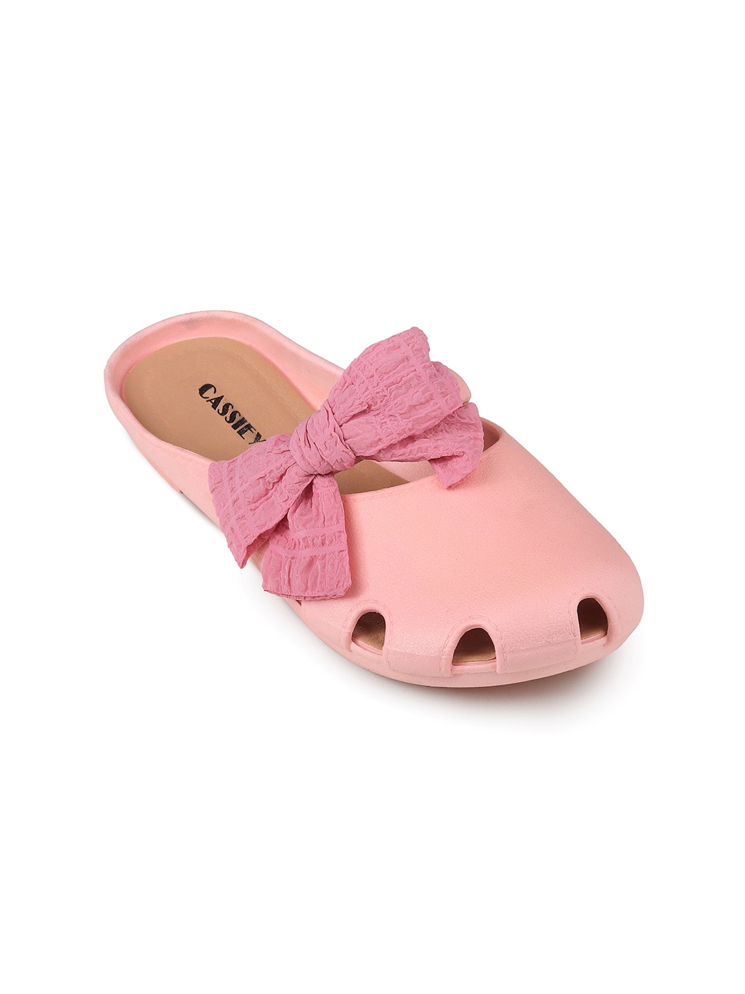 

CASSIEY Women Bow Detail Clogs, Pink