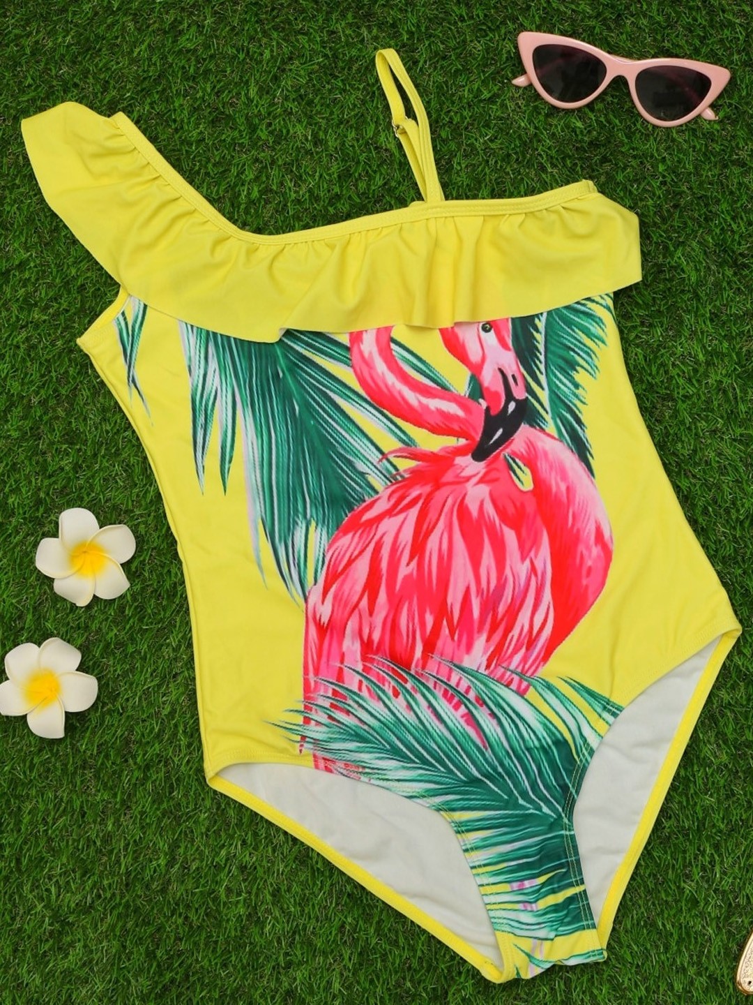 

Yellow Bee Girls Printed Bodysuit