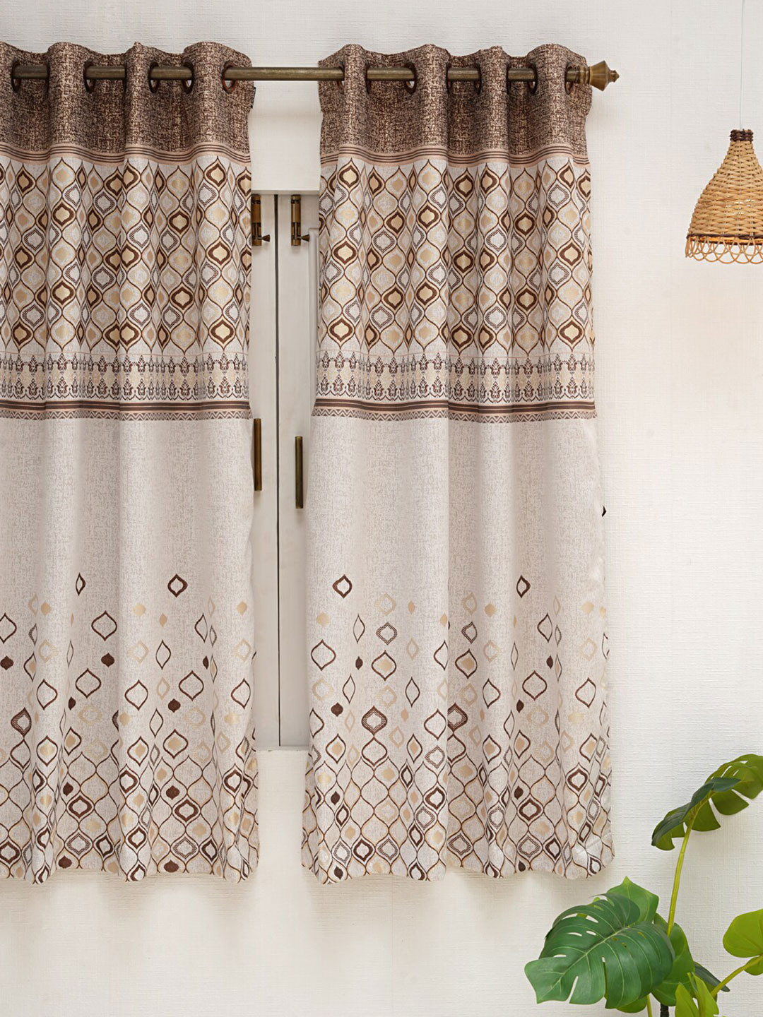 

Ariana Coffee Brown & White Ethnic Motifs Window Curtain