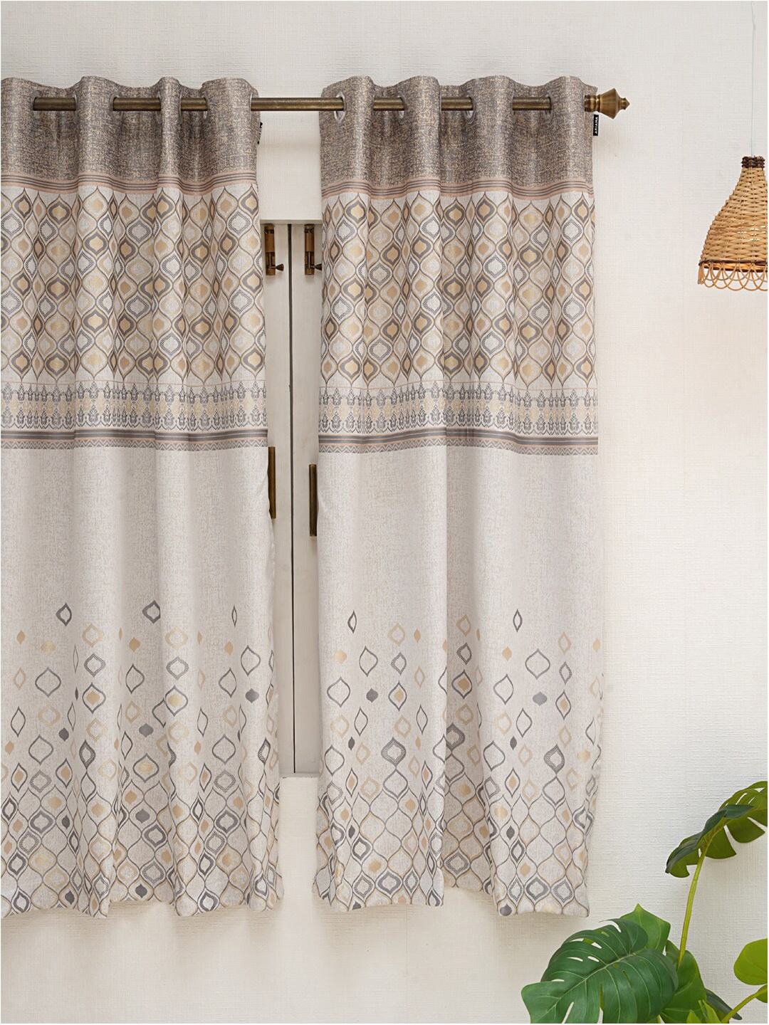 

Ariana Grey & White Ethnic Motifs Window Curtain