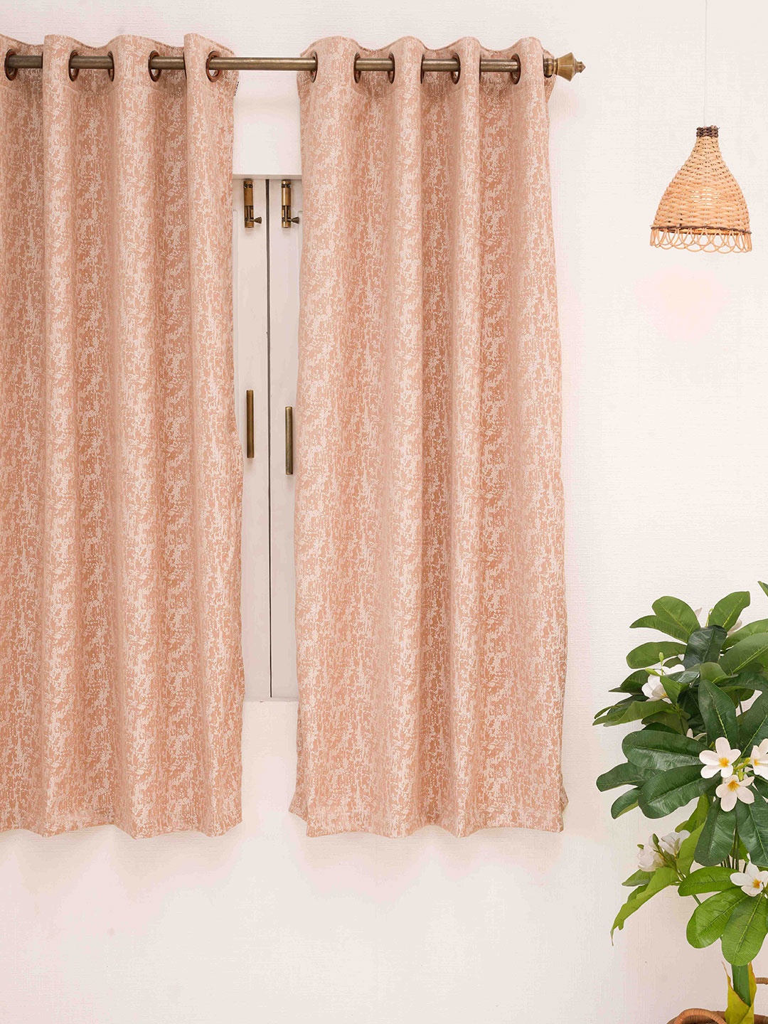 

Ariana Gold-Toned & White Room Darkening Window Curtain