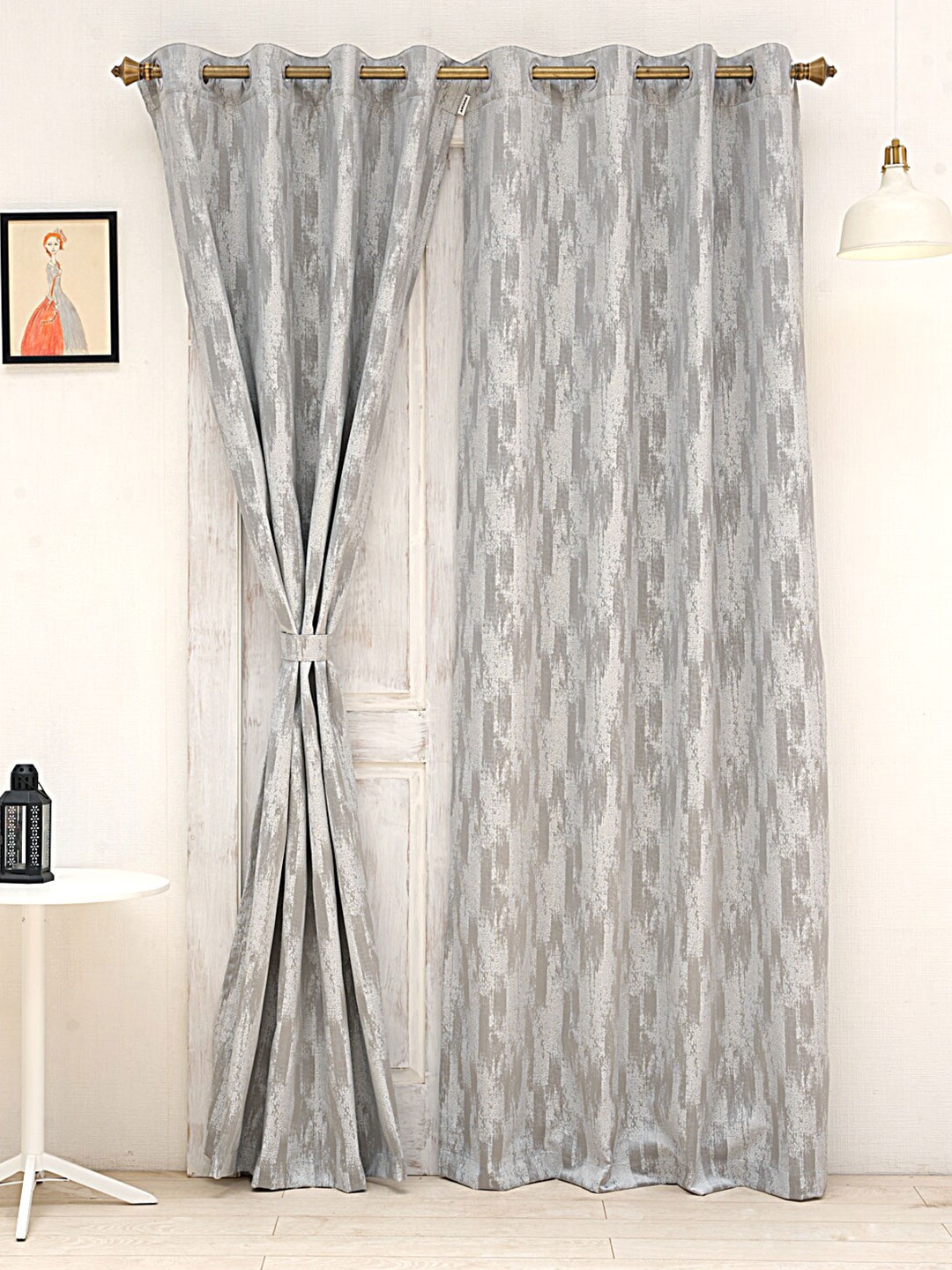 

Ariana Grey Room Darkening Long Door Curtain