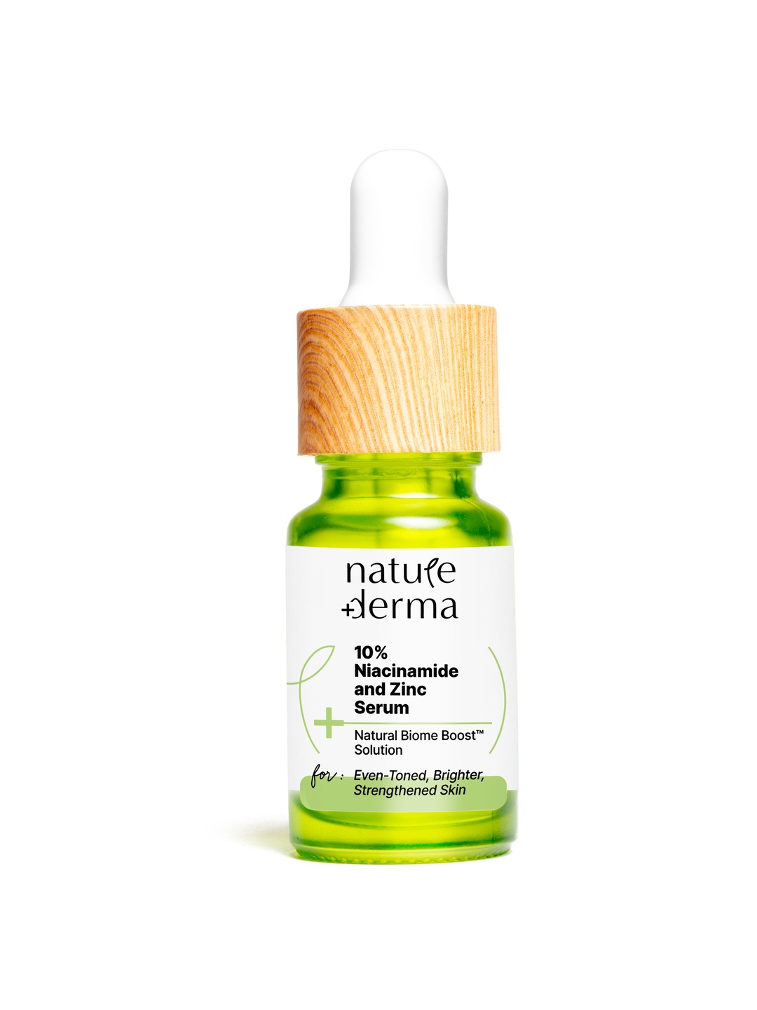 

Nature Derma 10% Niacinamide & Zinc Serum with Natural Biome-Boost Solution - 10 ml, Green