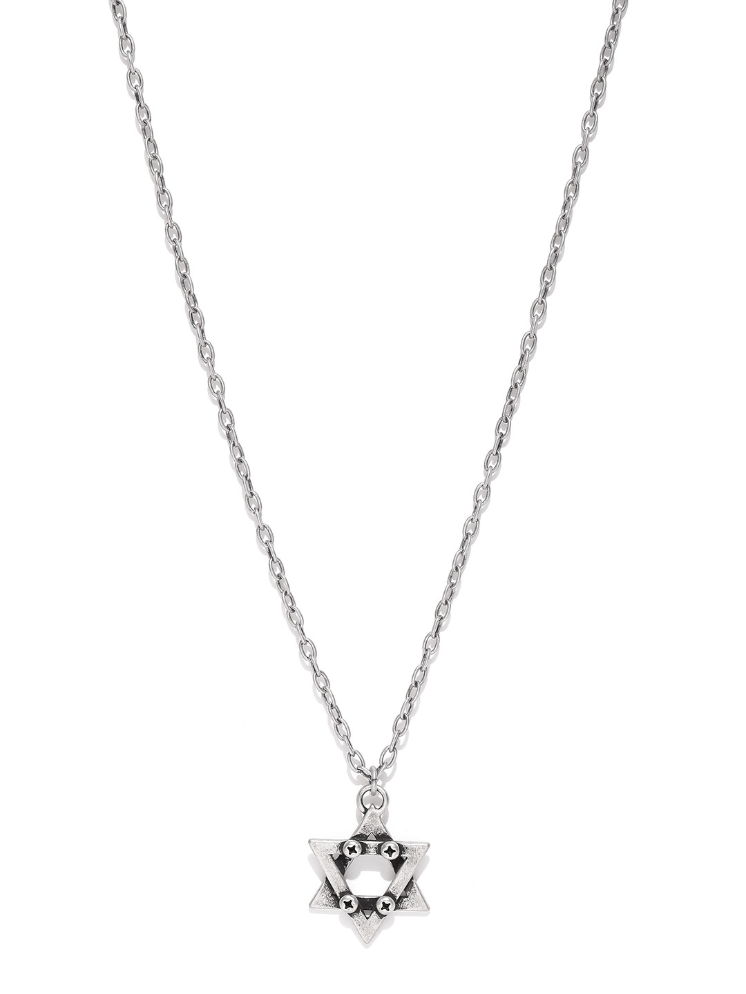 

Being Human Men Oxidised Silver-Toned Necklace