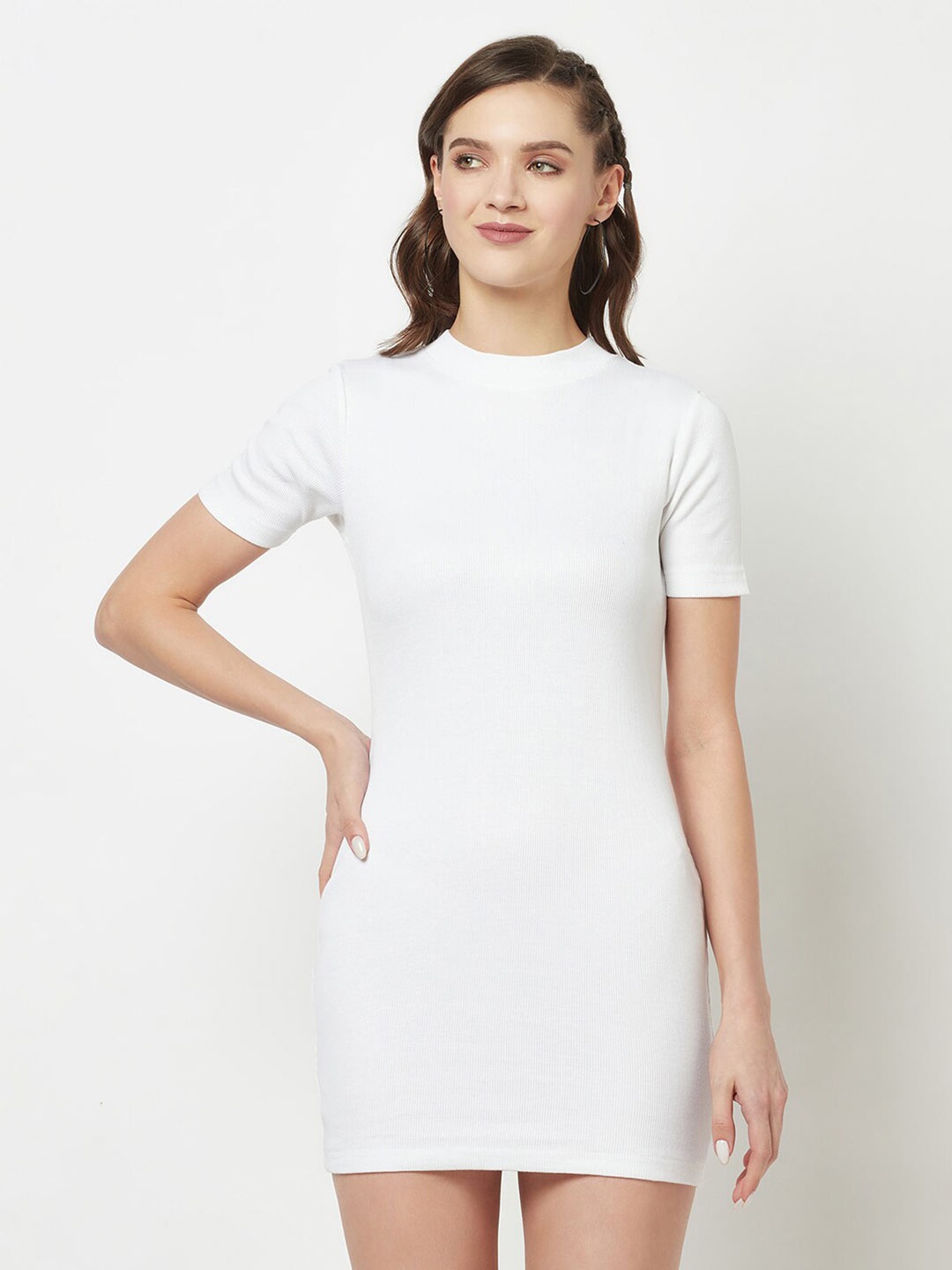 

GLITO High Neck Bodycon Mini Dress, White