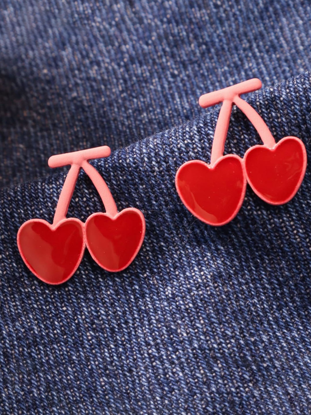 

SALTY Contemporary Studs Earrings, Red