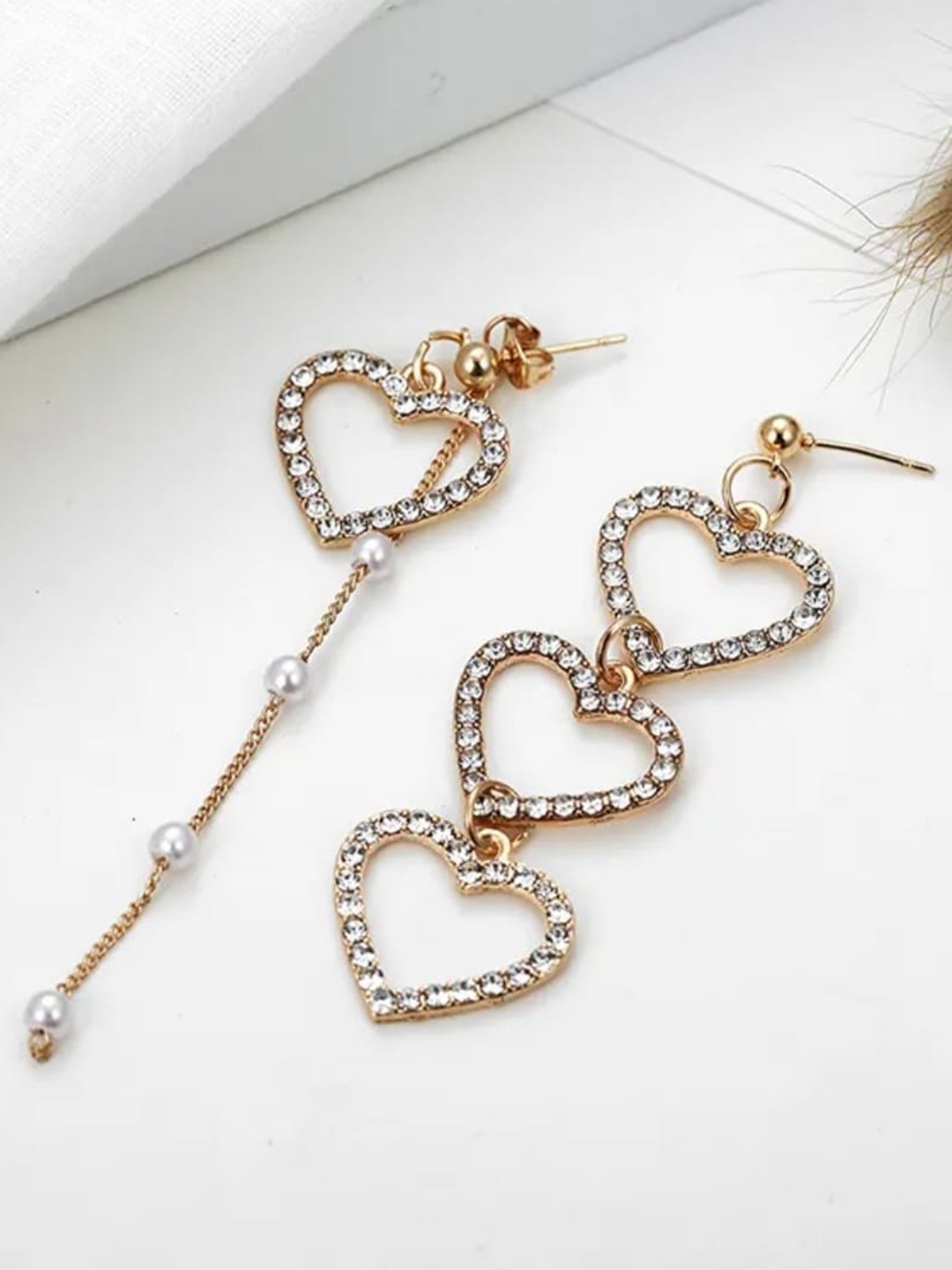 

SALTY Mis Match Heart Drop Earrings, Gold