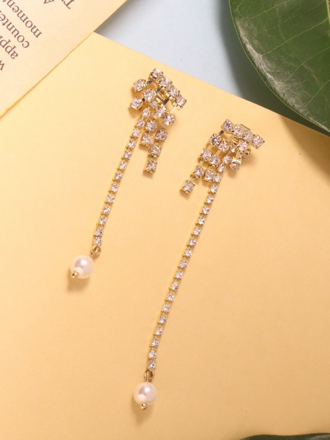 

SALTY Gold-Plated Stones & Beads Contemporary Drop Earrings