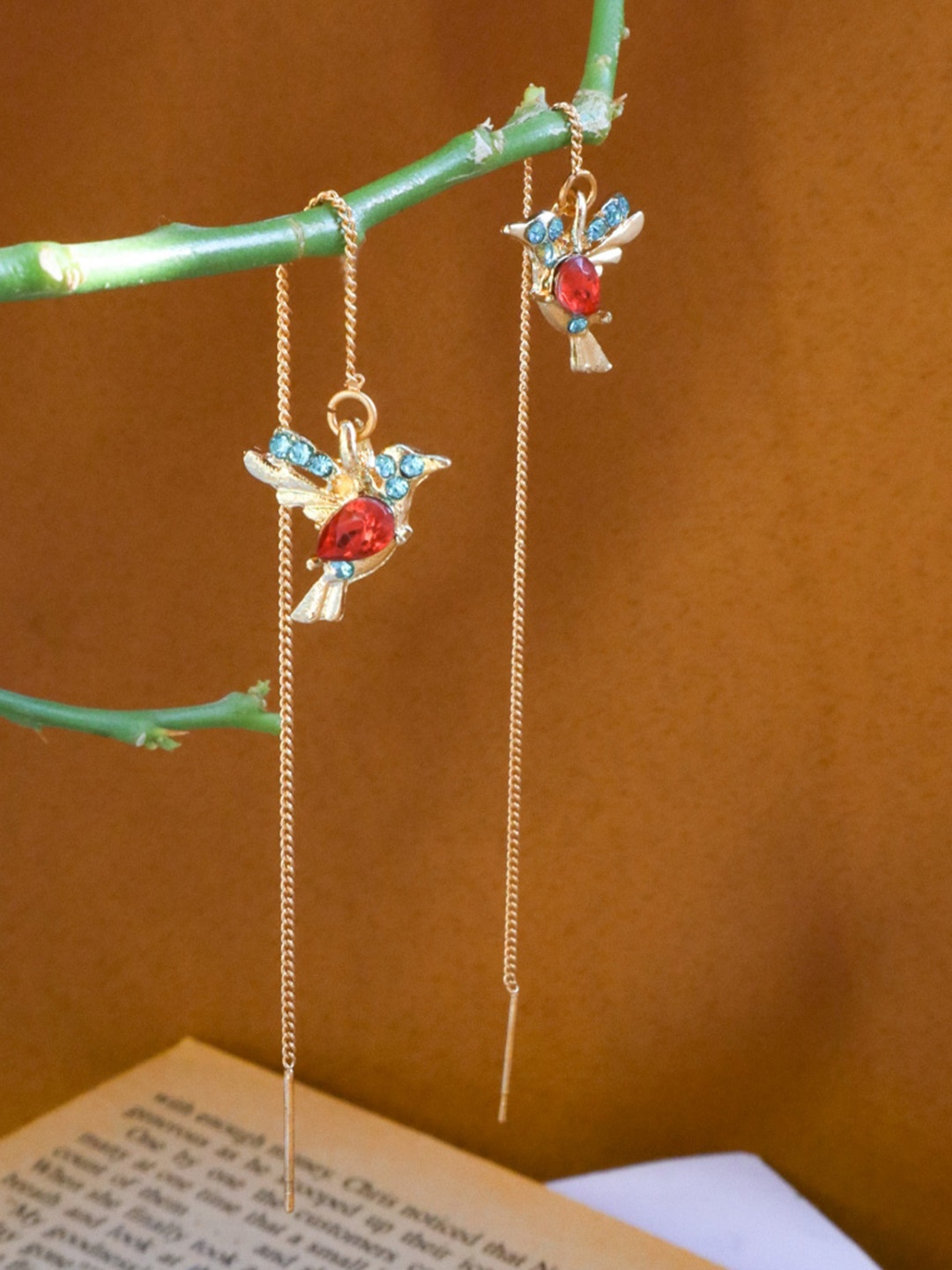 

SALTY Contemporary Anti-Tarnish Bird Drop Earrings, Gold