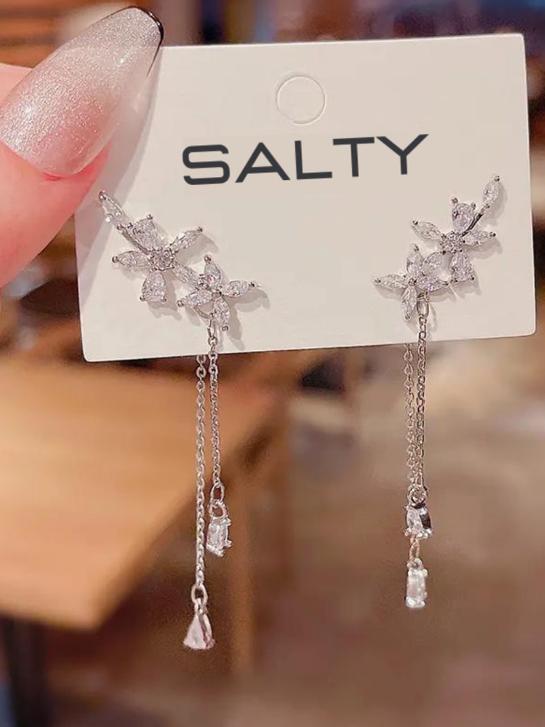 

SALTY Contemporary Drop Earrings, Silver